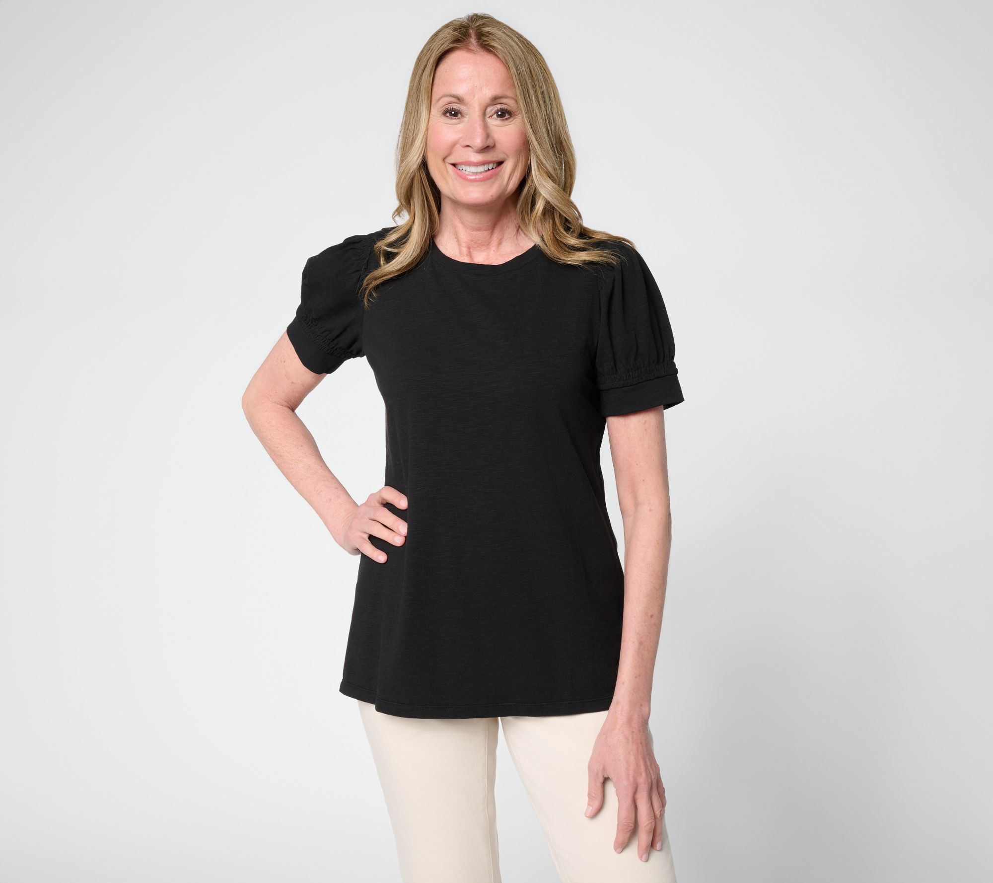 Belle Beach by Kim Gravel Double Smocked Sleeve Top