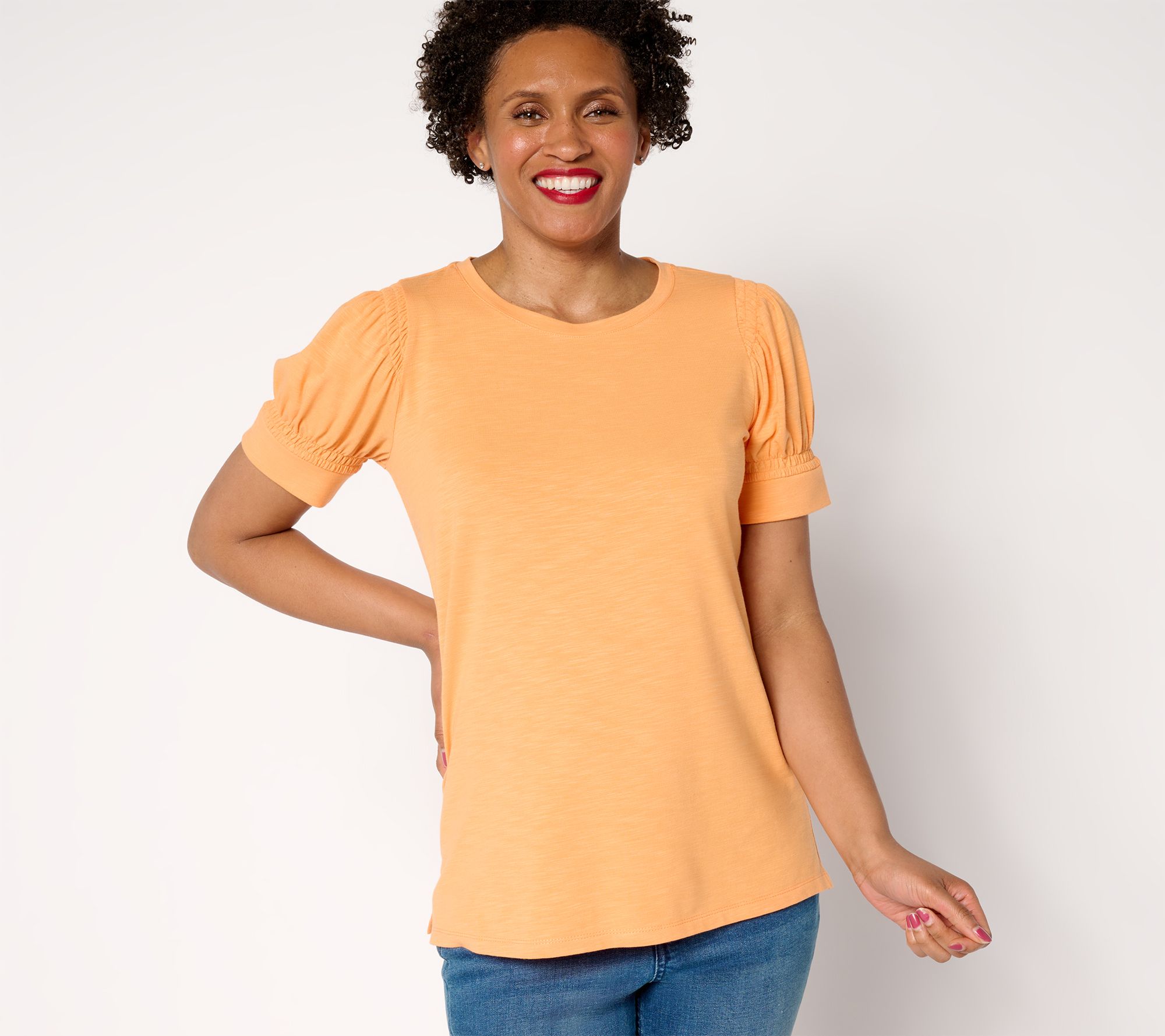 Belle Beach by Kim Gravel Double Smocked Sleeve Top