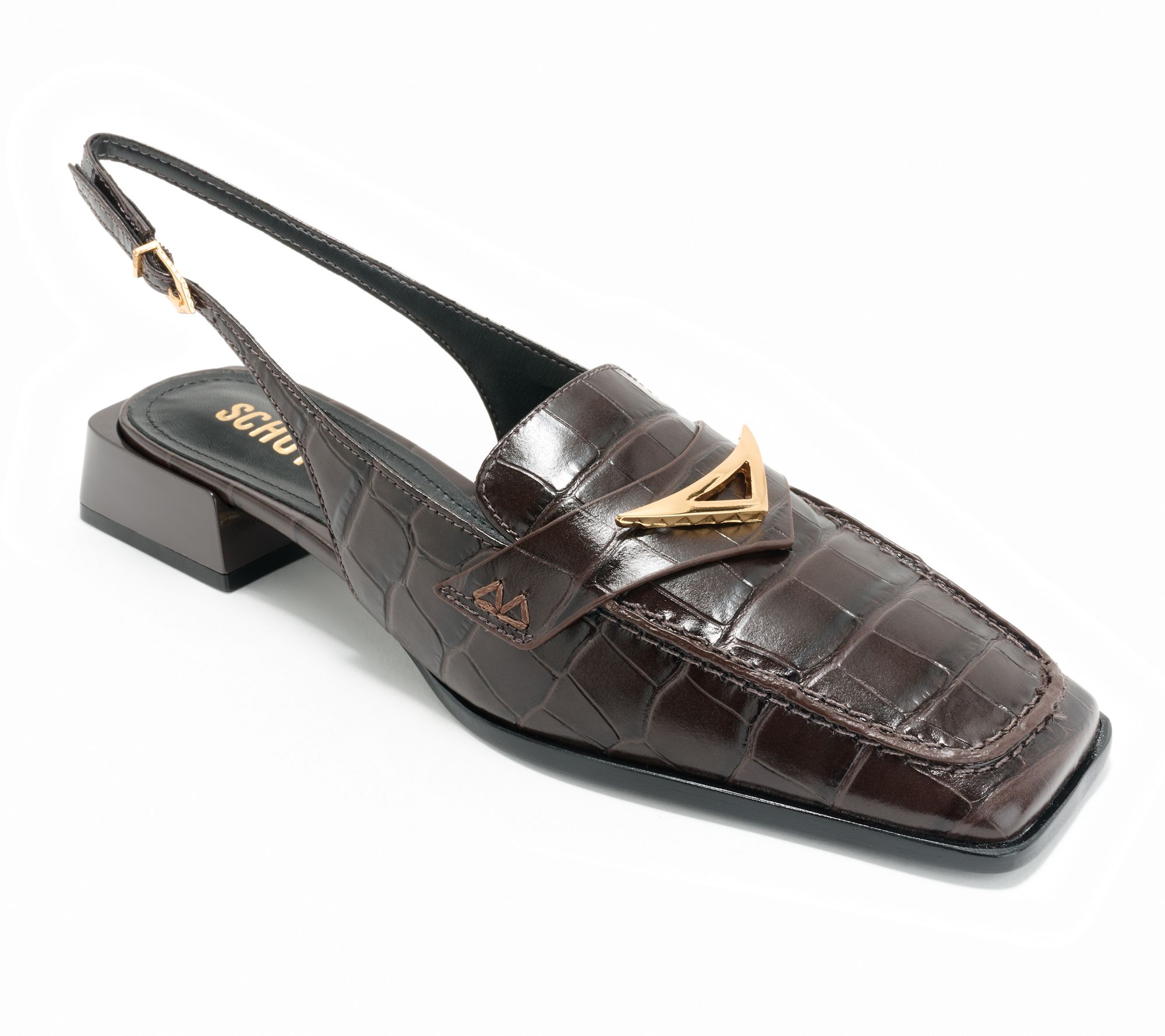 As Is Schutz Leather Slingback Loafer- Arizona