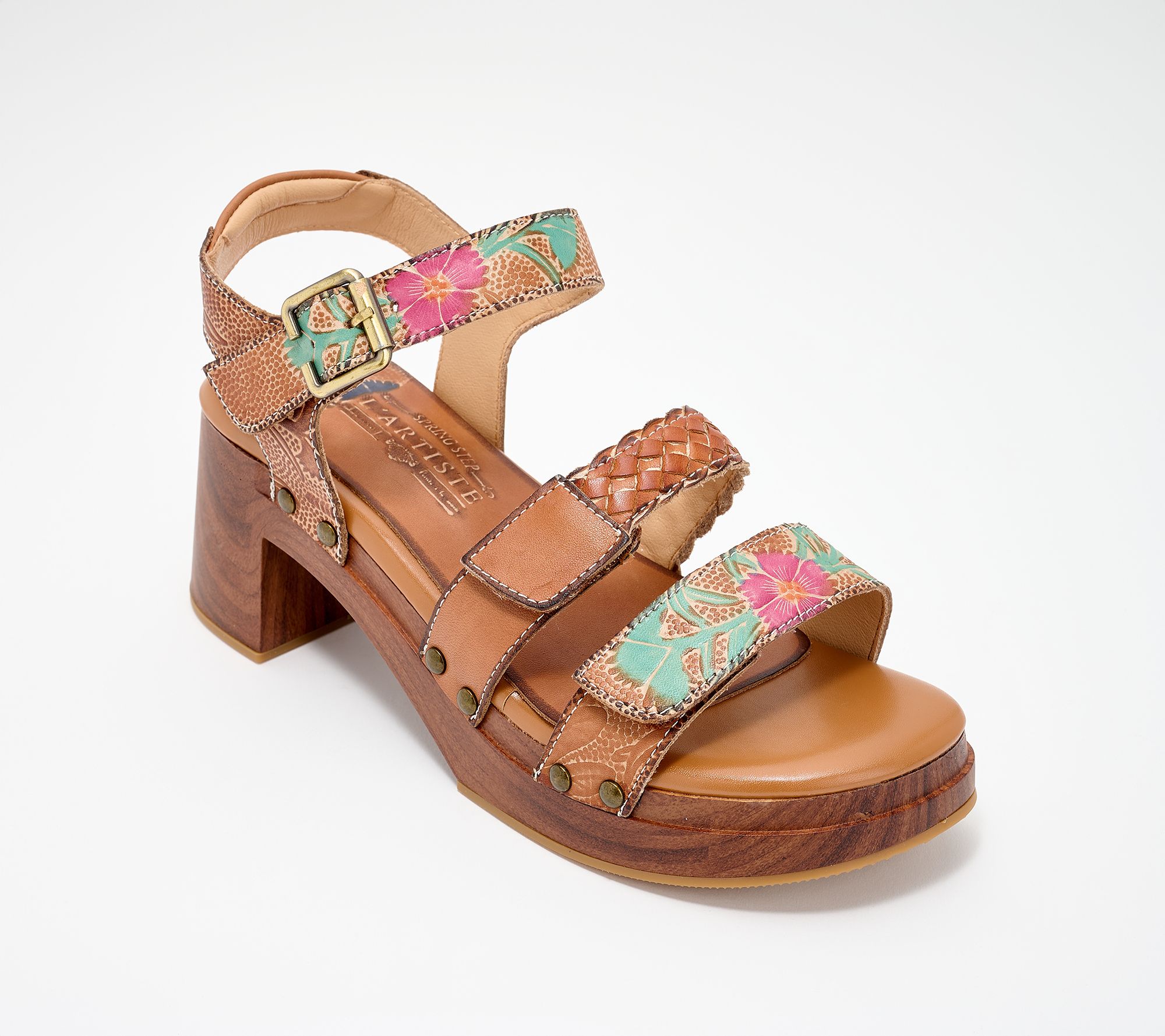 L'Artiste by Spring Step Leather Heeled Sandals Retropel