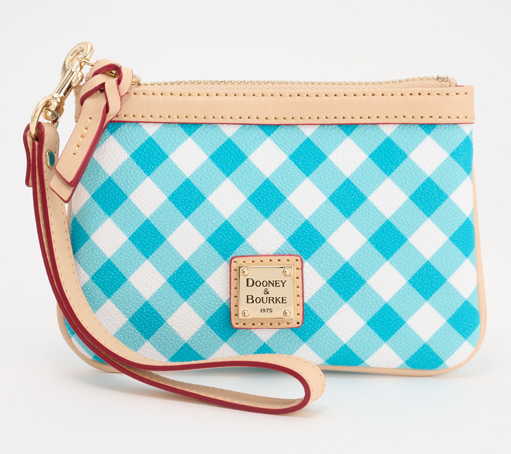 Dooney & Bourke Coated Cotton Gingham Medium Wristlet