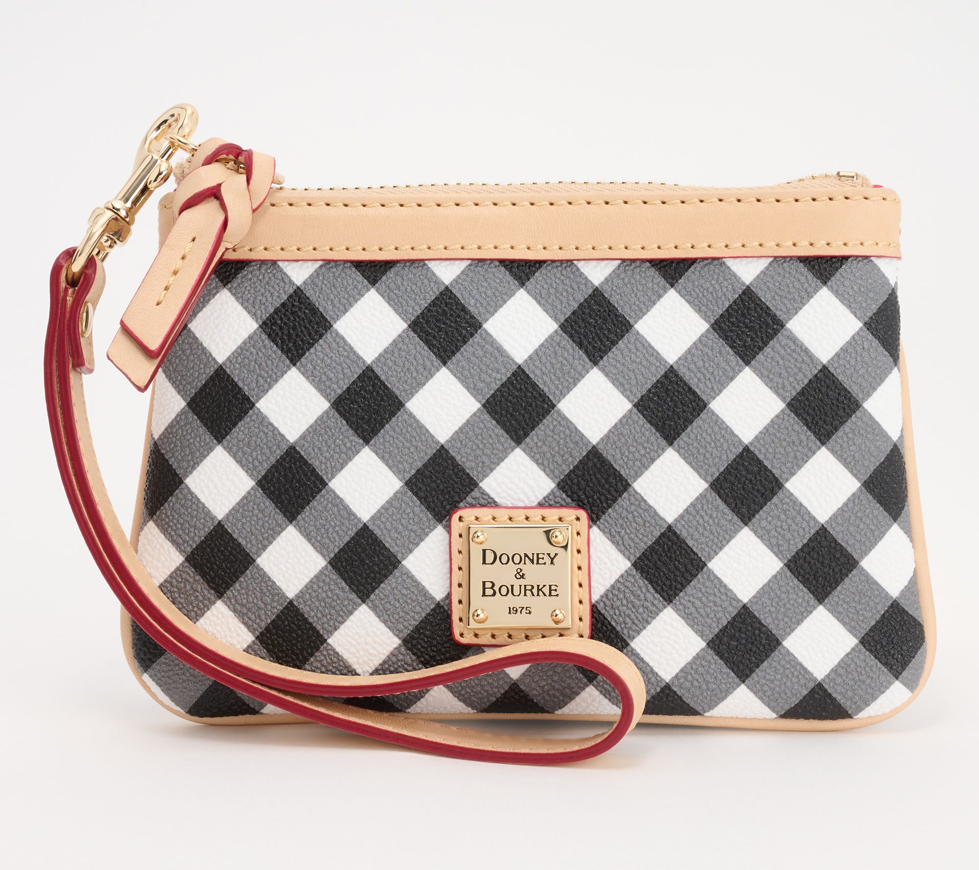 Dooney & Bourke Coated Cotton Gingham Medium Wristlet