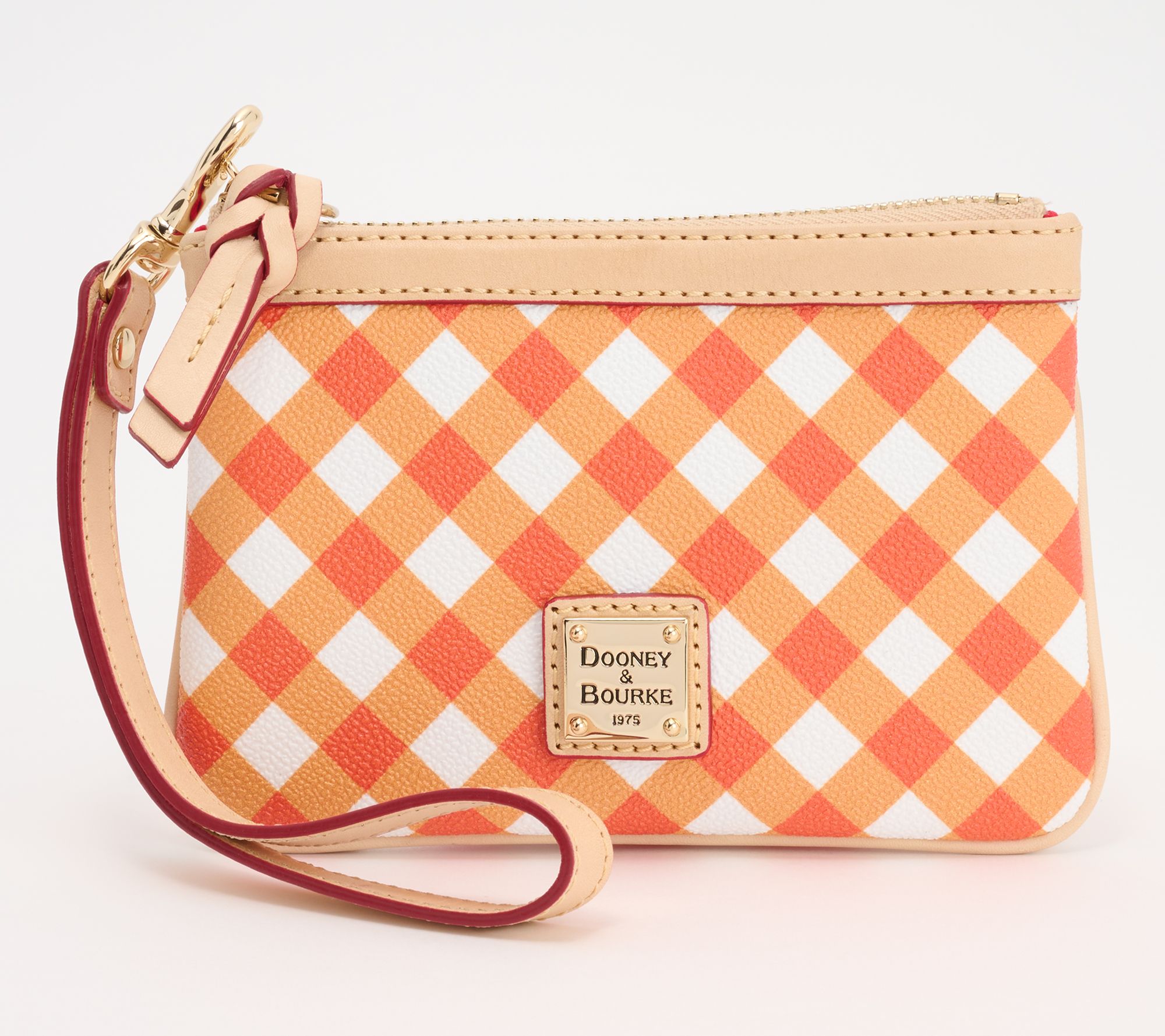Dooney & Bourke Coated Cotton Gingham Medium Wristlet