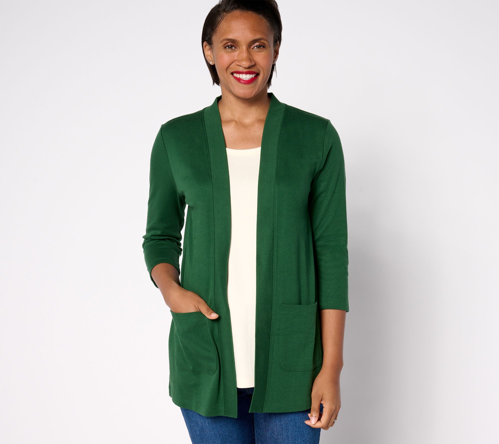 "As Is" Isaac Mizrahi Live! Petite Essentials Pima Cotton Tunic