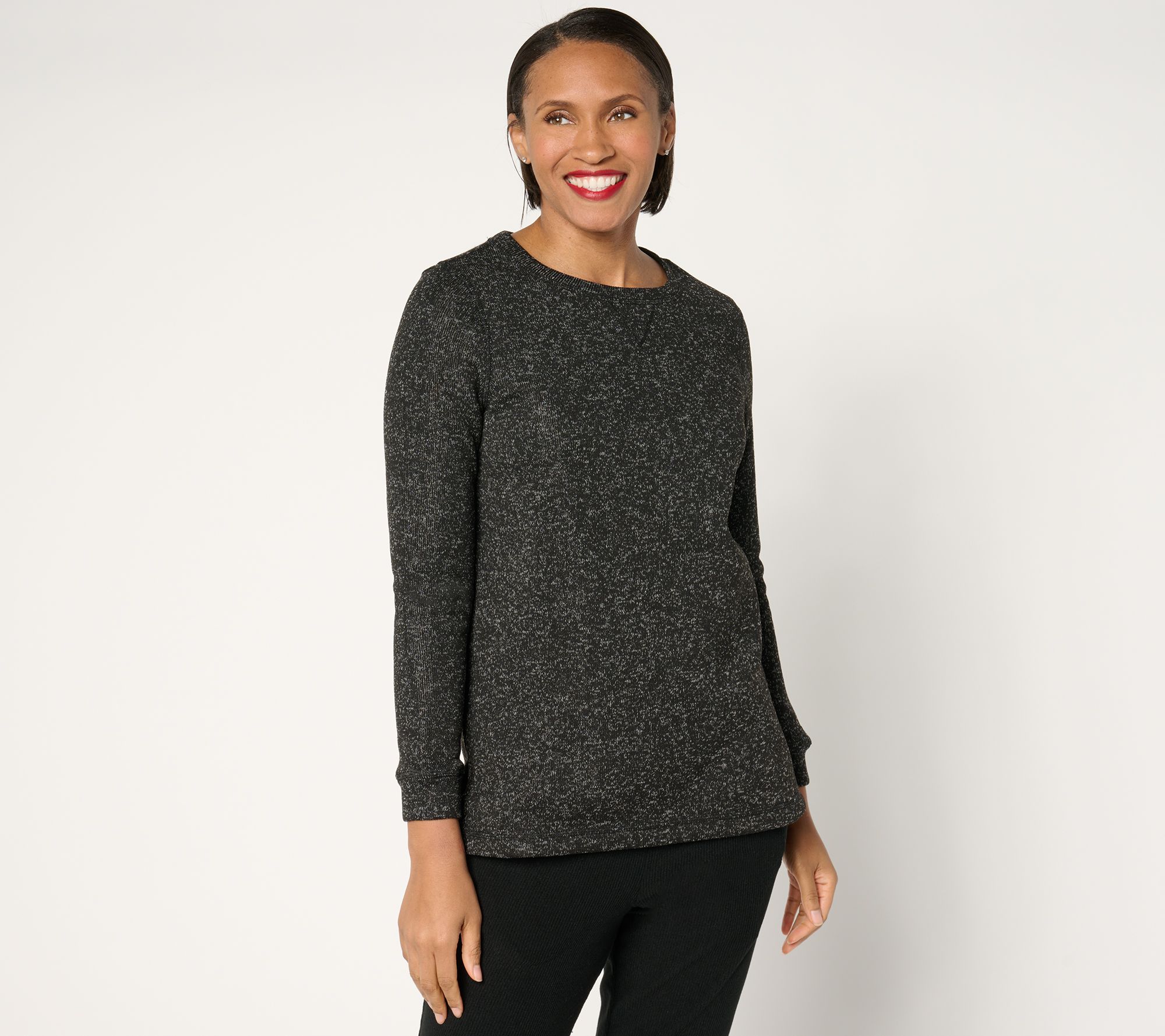 "As Is" Cuddl Duds Brushed Sweater Crew Neck