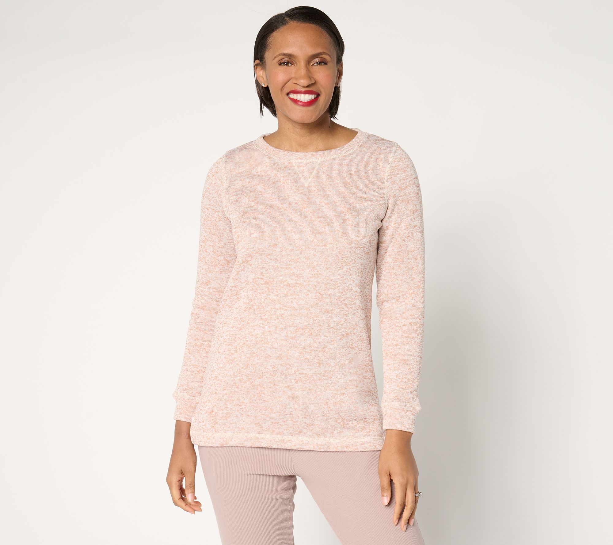 "As Is" Cuddl Duds Brushed Sweater Crew Neck