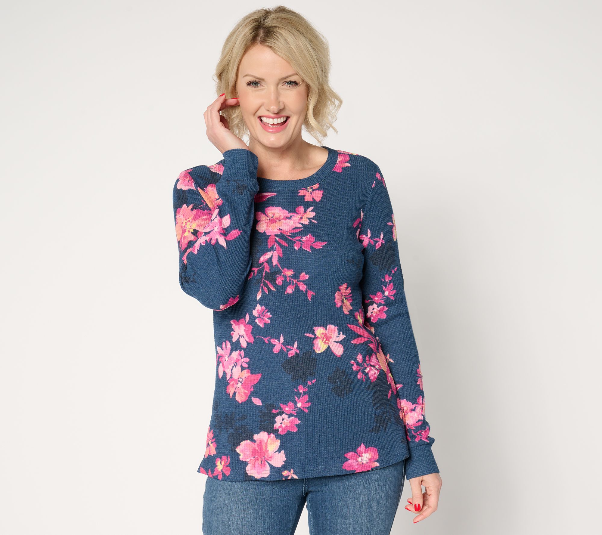 "As Is" Belle by Kim Gravel Baby Waffle English Garden Long Sleeve Top