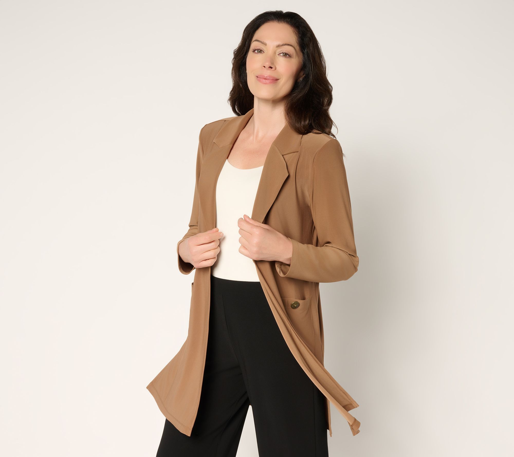 GRAVER Susan Graver Petite LK Luxe Duster Cardigan