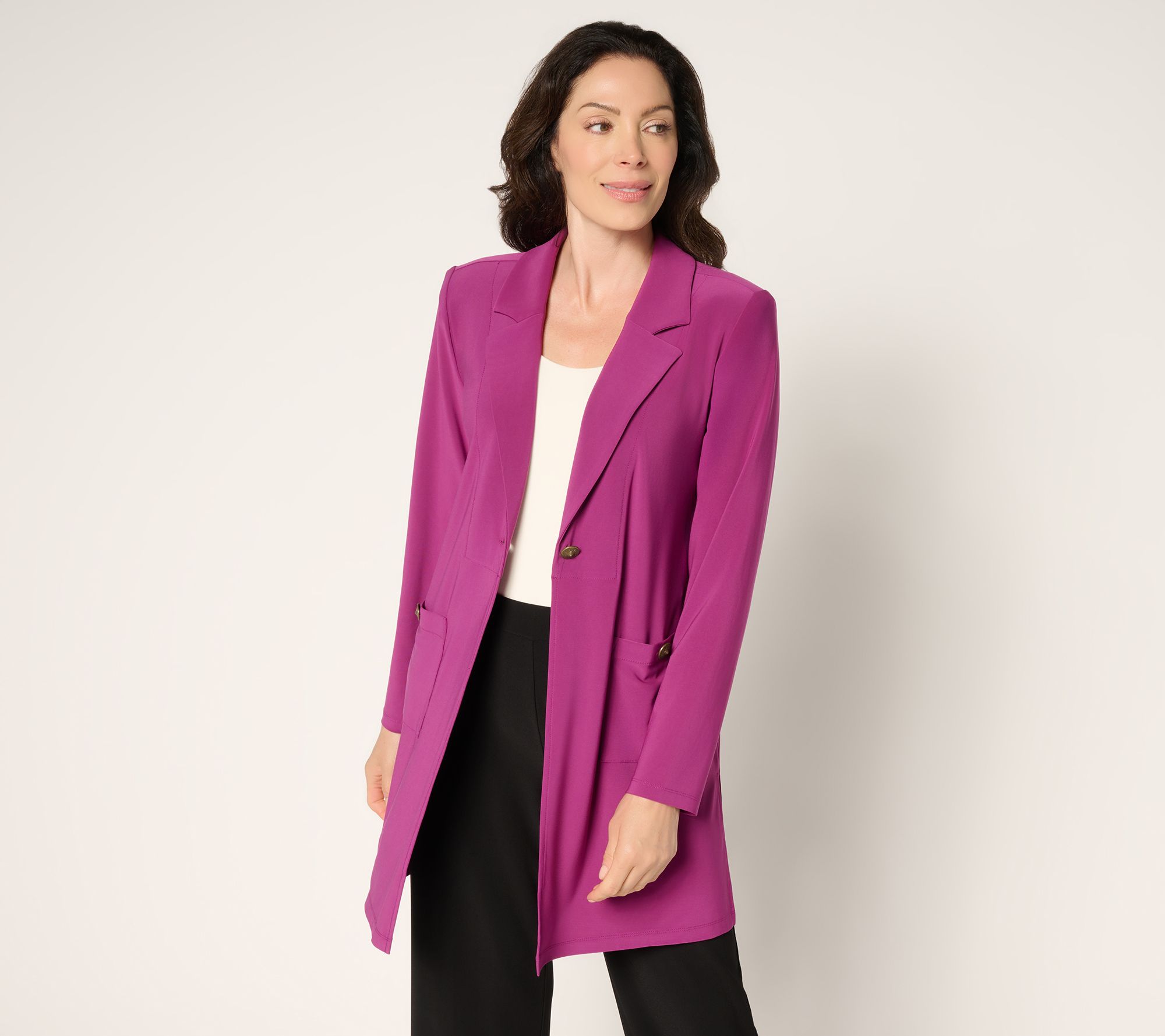 GRAVER Susan Graver Petite LK Luxe Duster Cardigan