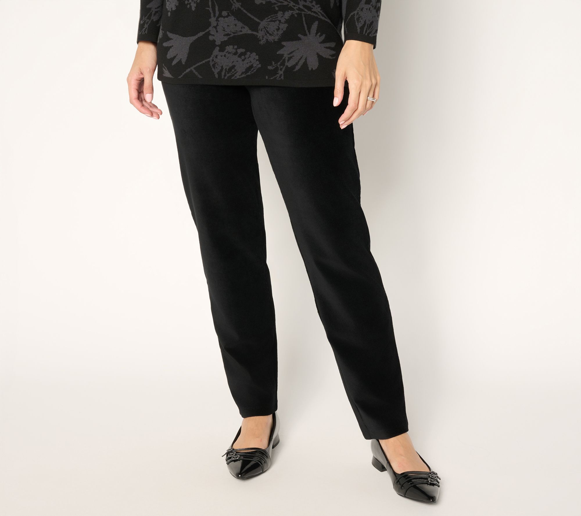 Susan Graver Weekend Tall Knit Corduroy Straight Leg Pant