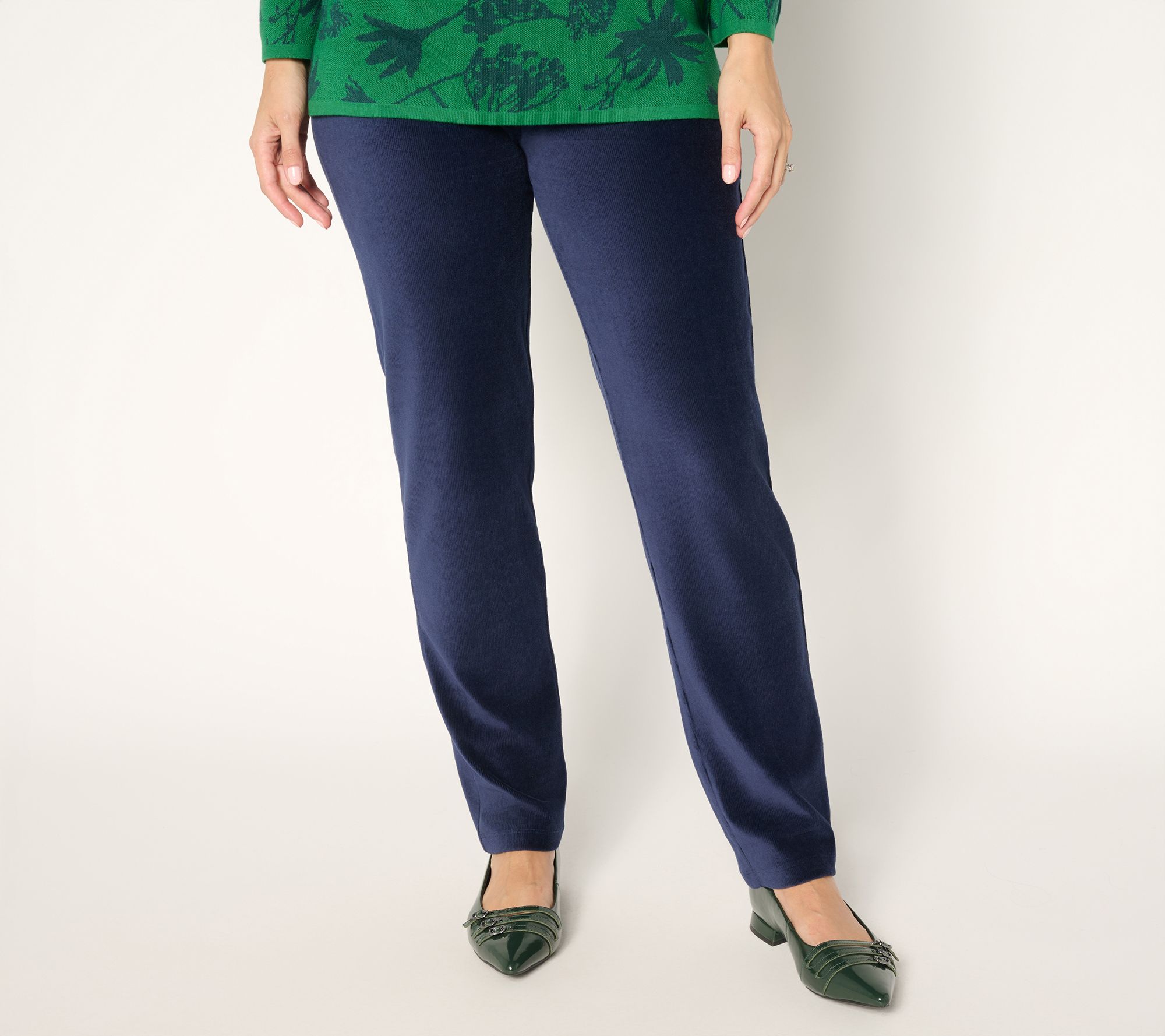 Susan Graver Weekend Tall Knit Corduroy Straight Leg Pant
