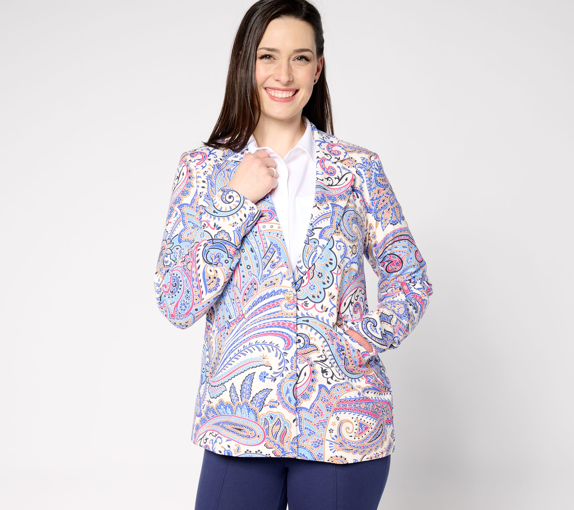 "As Is" Women with Control Cotton Jersey Blazer