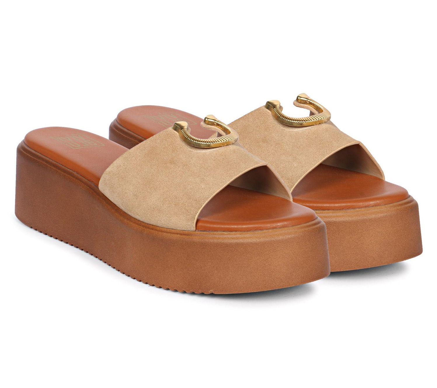Saint G - Senna Horseshoe Trim Platform LeatherSandals