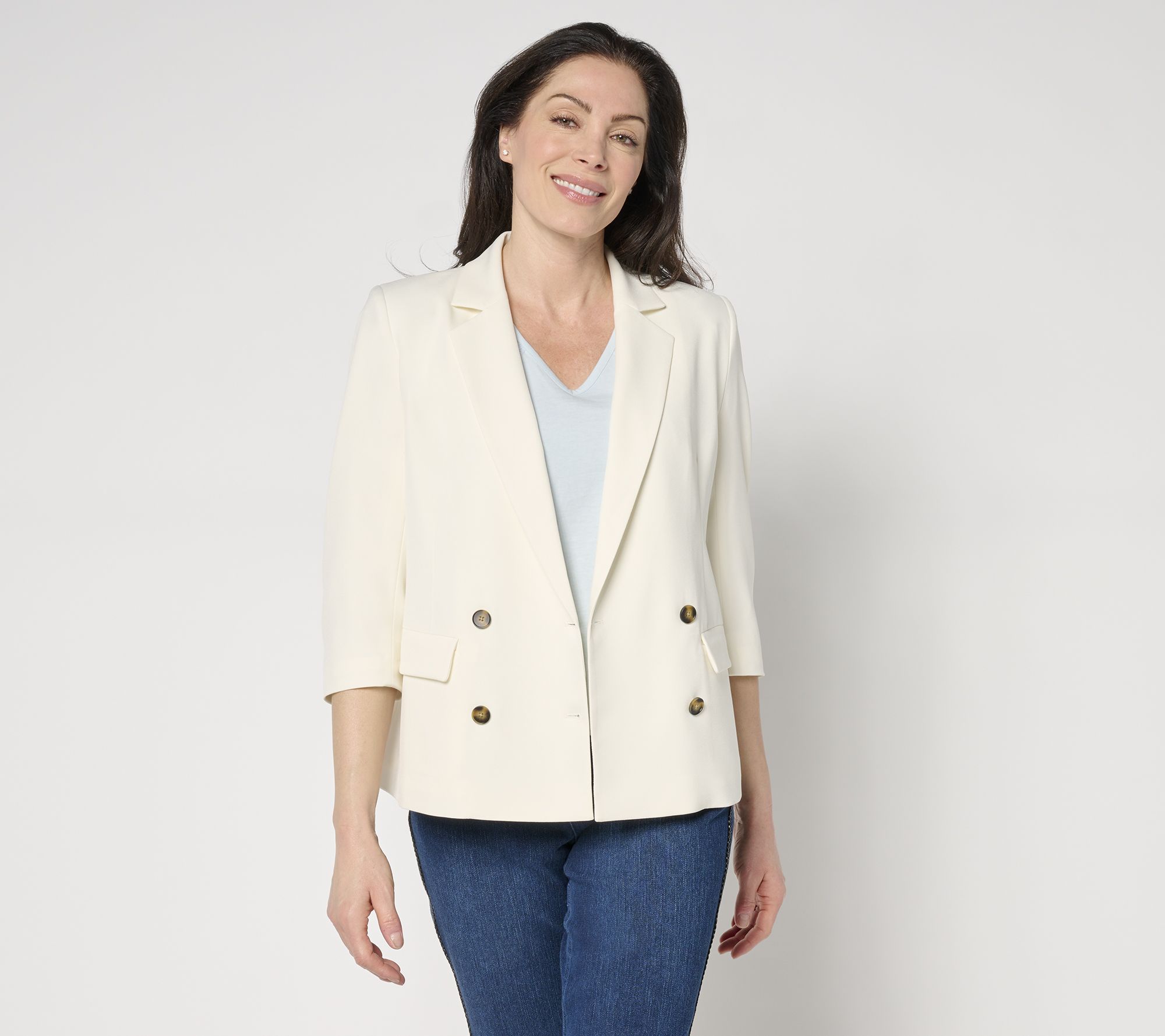 "As Is" Studio Park x Amy Stran Ruched 3/4 Sleeve Blazer