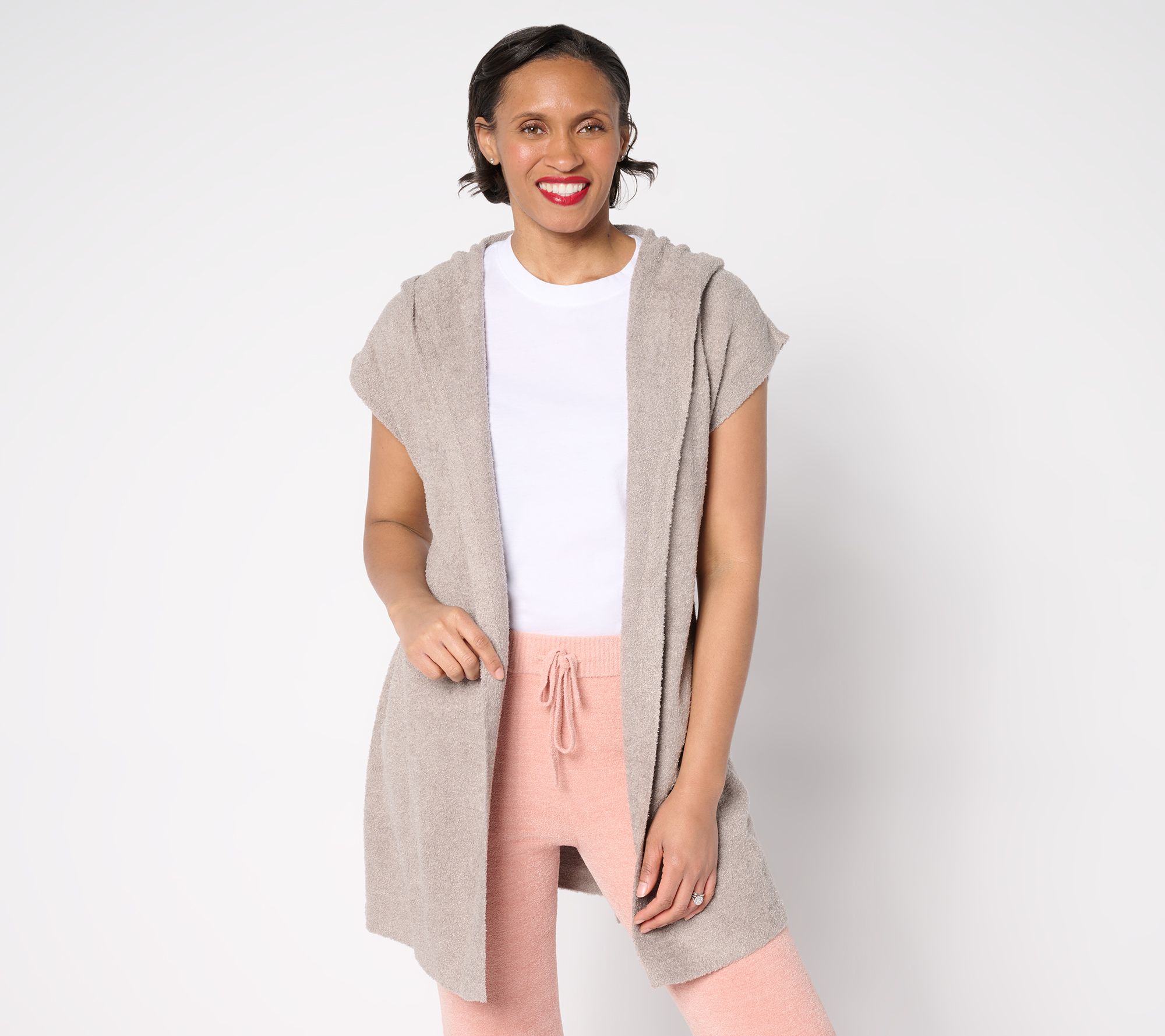 "As Is" Barefoot Dreams CozyChic Lite Long Vest with Tie
