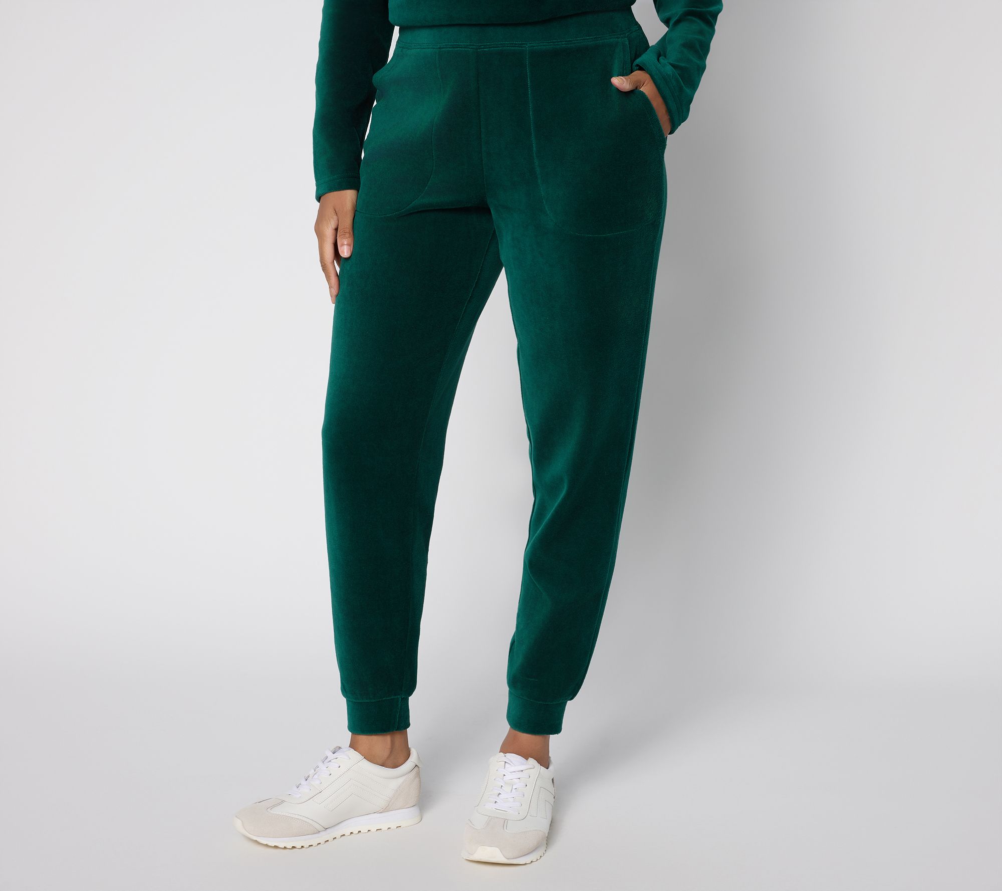 Denim & Co. Active Regular Velour_Ankle Joggers