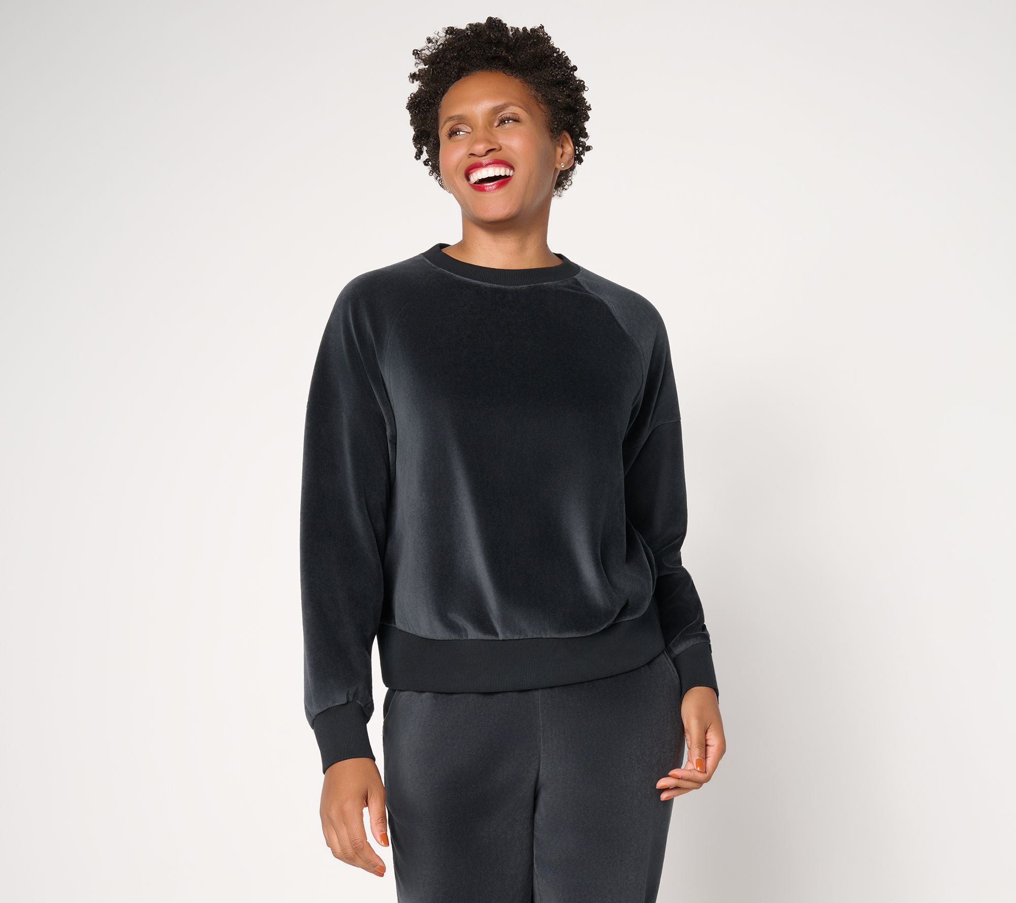 Martha Stewart Signature Velour Raglan Sleeve Pullover