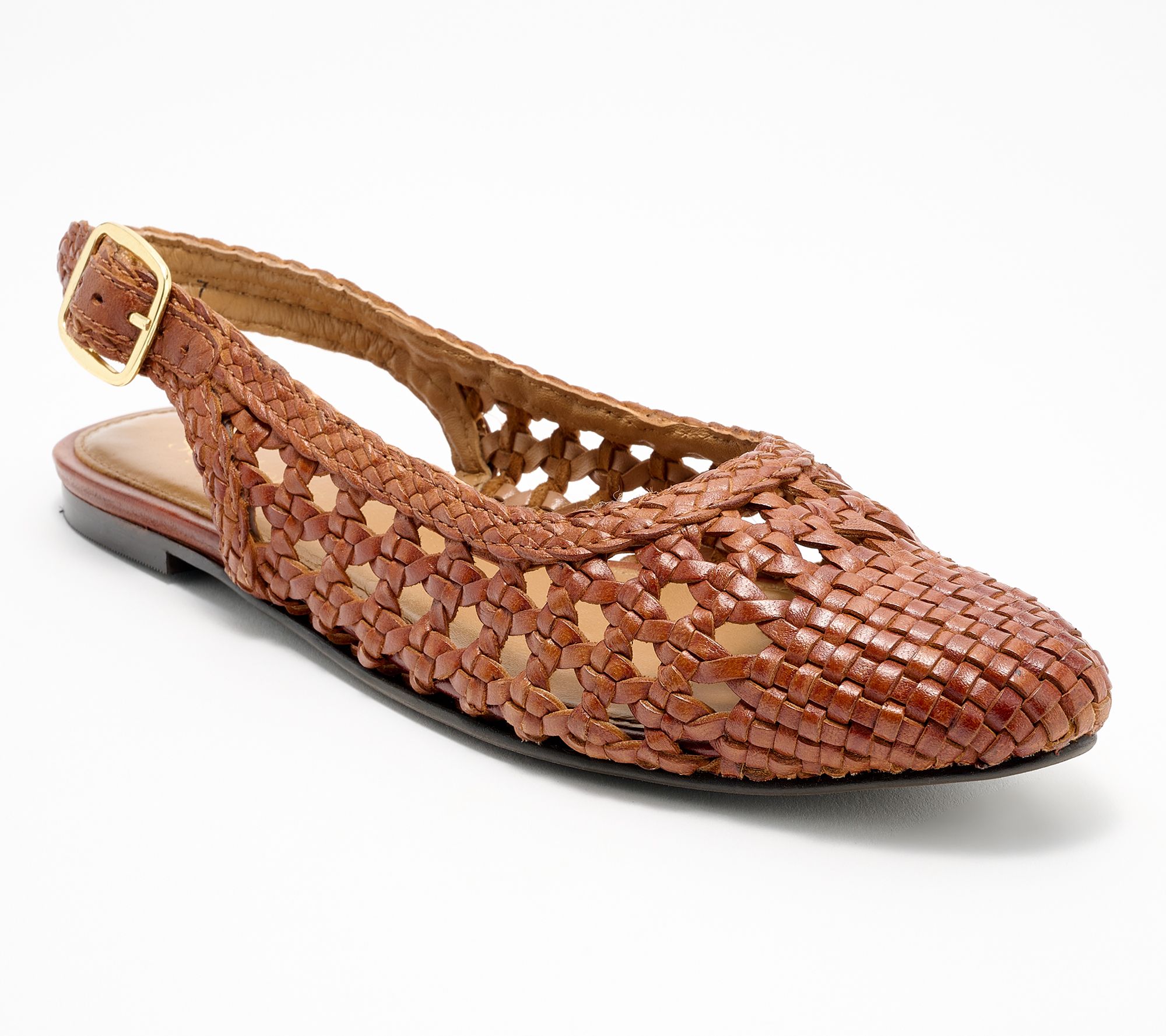 "As Is" Seychelles Woven Leather Slingback Flats - Avalon