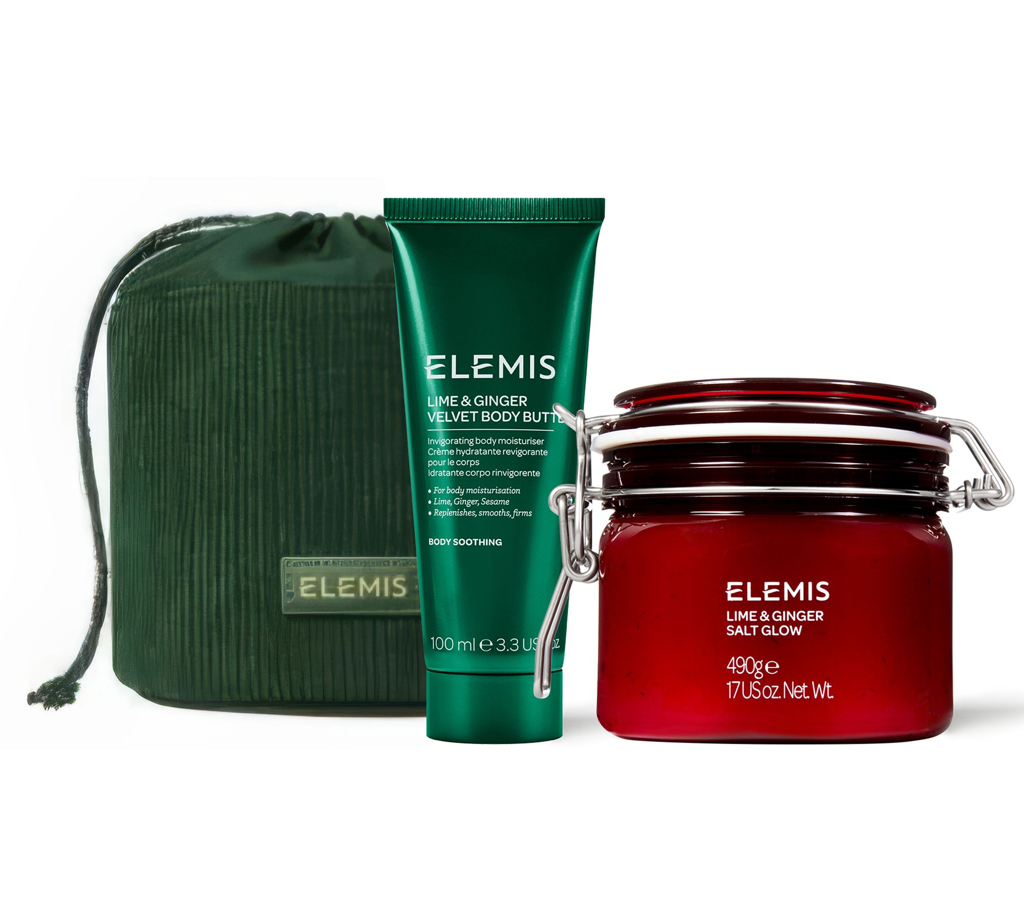 ELEMIS Island Prep: Lime & Ginger Salt Glow & Body Butter 2pc