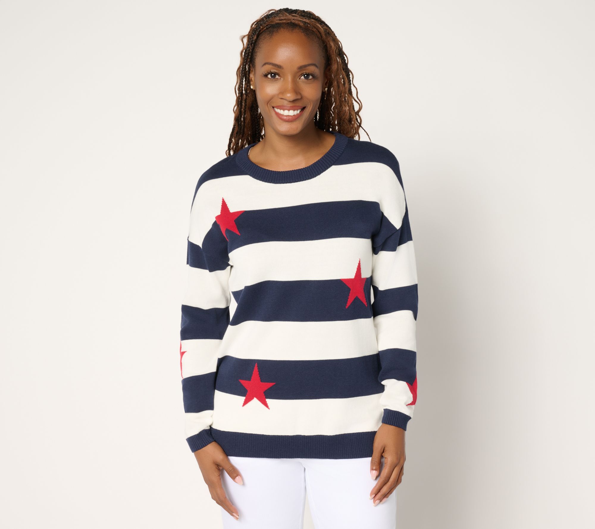 "As Is" Belle by Kim Gravel Sunkissed Striped Motif Sweater