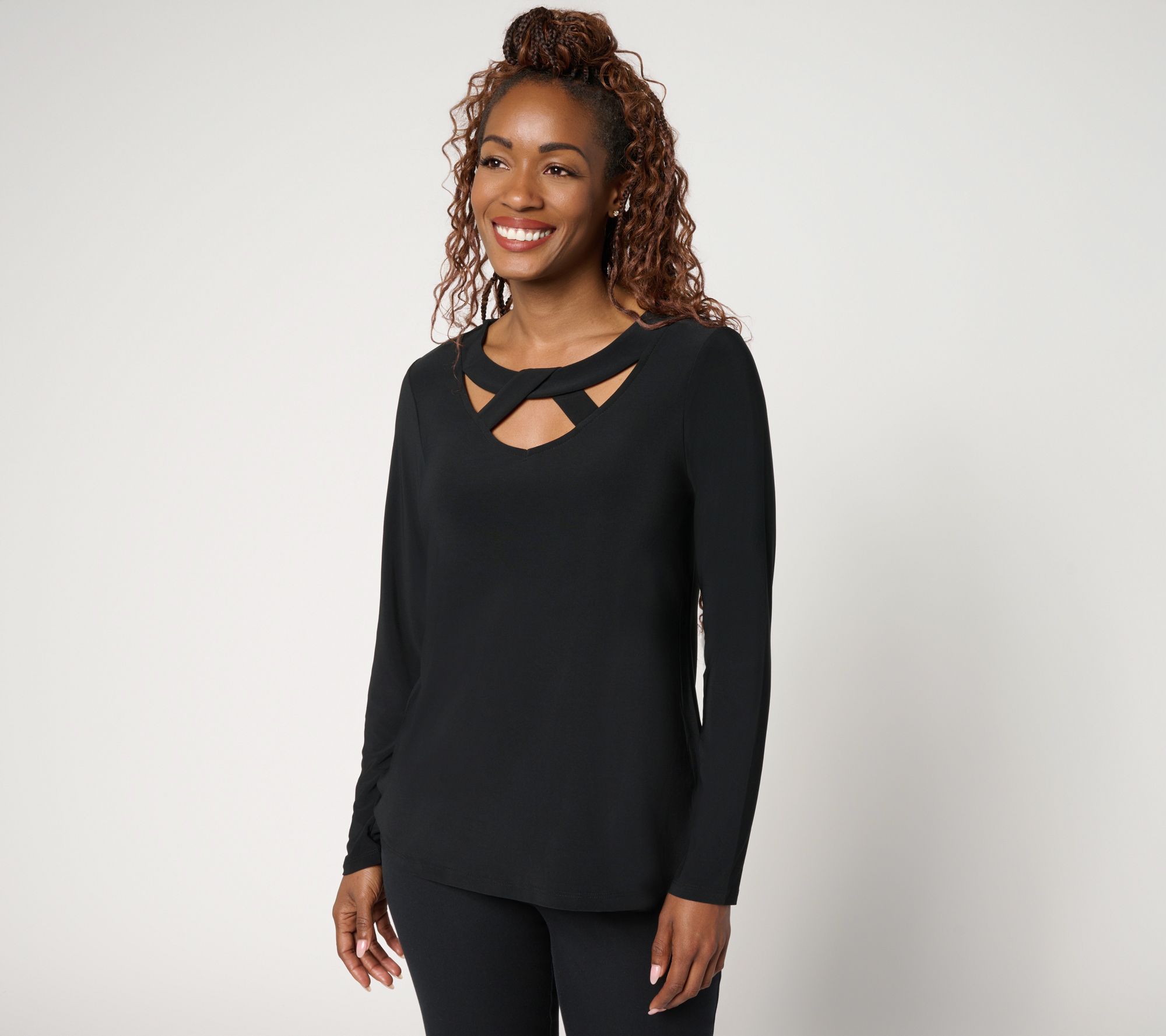 "As Is" Women with Control Como Jersey Crossover Top