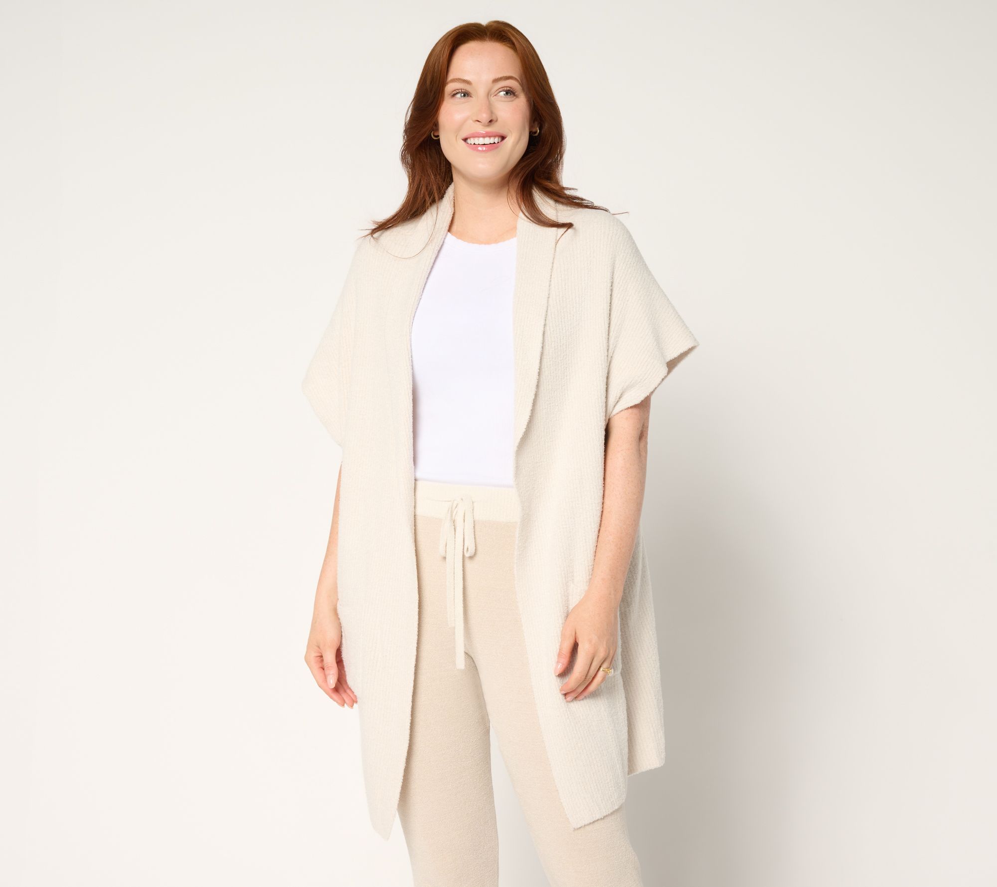 "As Is" Barefoot Dreams CozyChic Lite Ribbed Shawl Collar Wrap