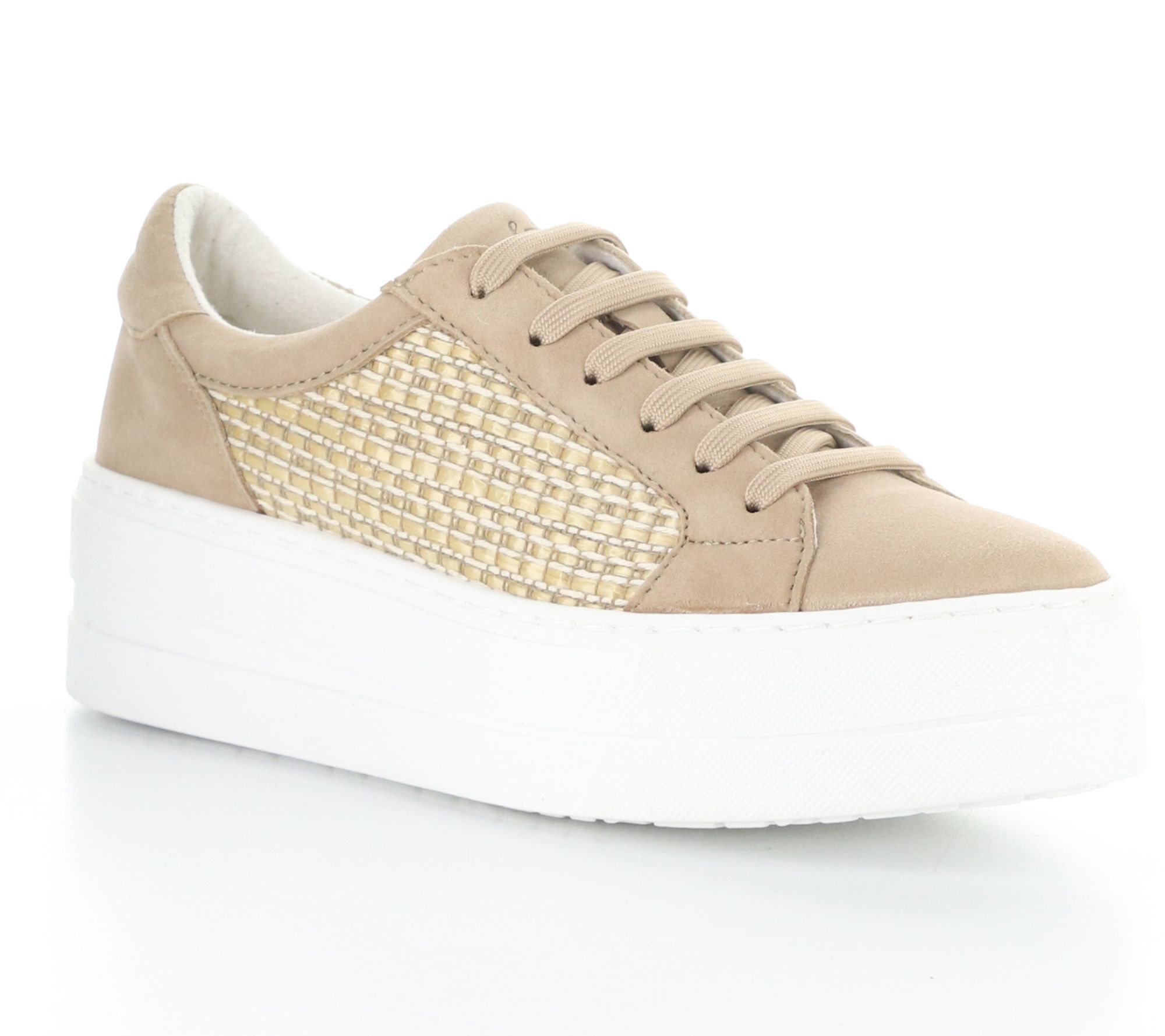 Bos. & Co. Ante Suede/Raffia Lace Up Sneakers -Mera