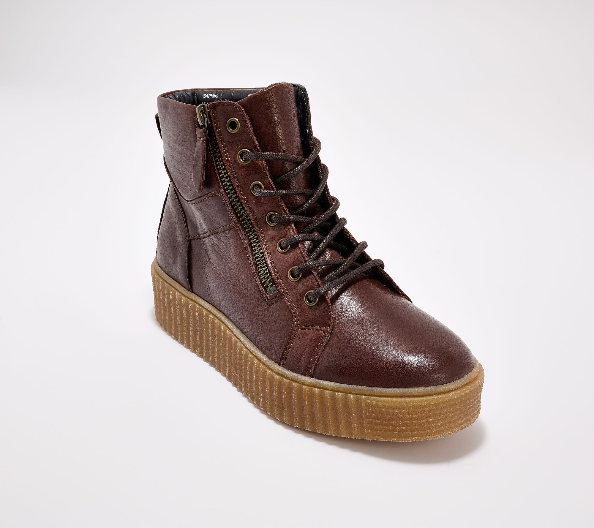 "As Is" Miz Mooz Leather Mid-Top Casual Sneakers - Saphire