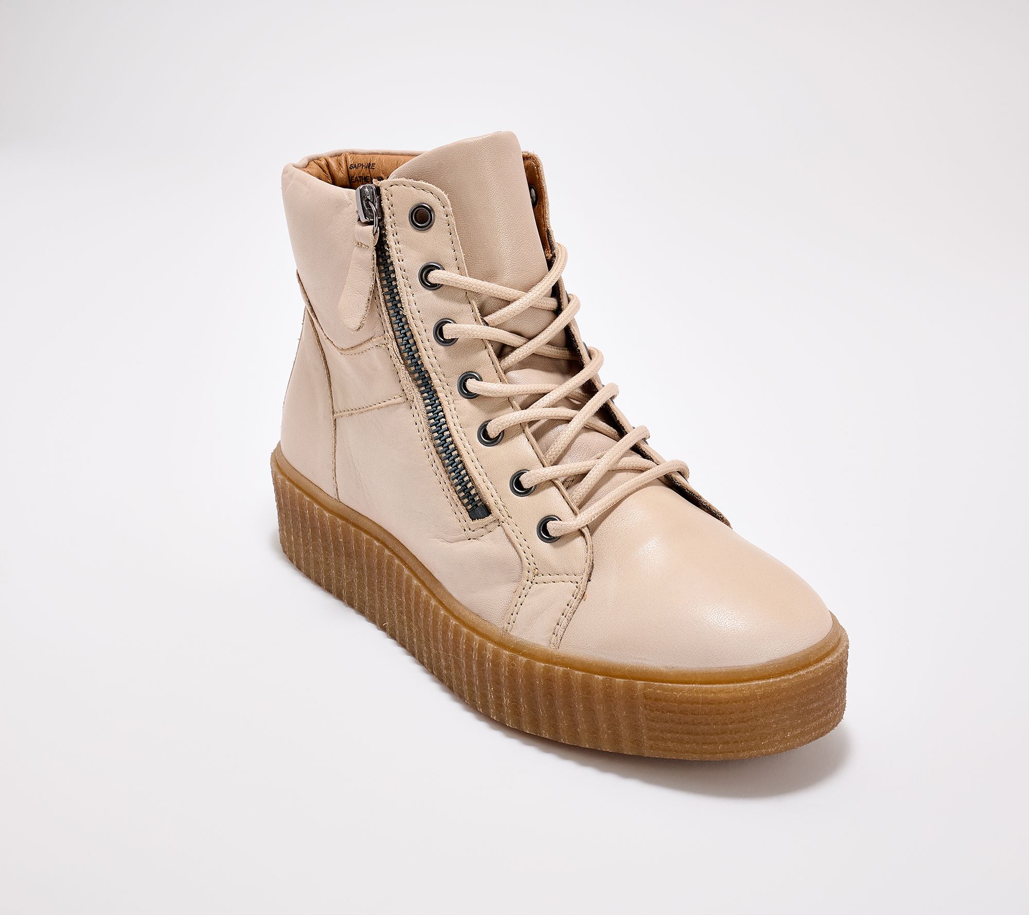 "As Is" Miz Mooz Leather Mid-Top Casual Sneakers - Saphire