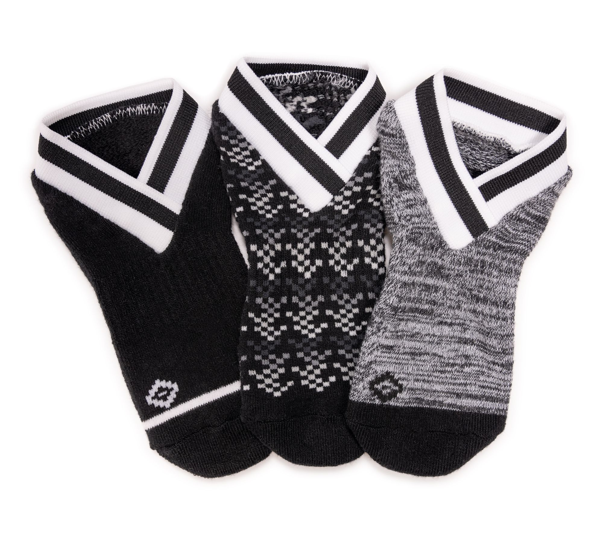 MUK LUKS Women's Set of 3 Studio Socks