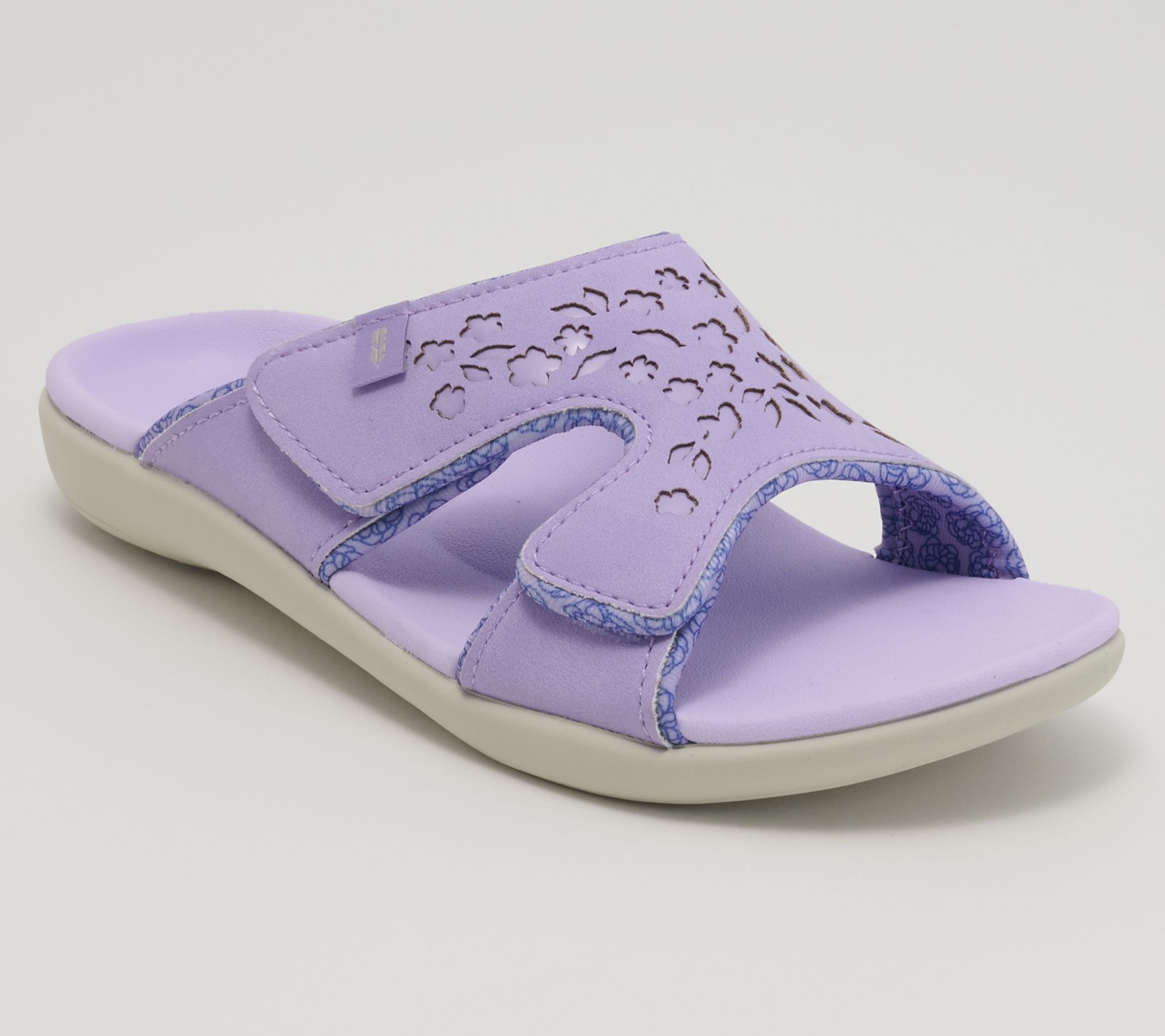 Revitalign Orthotic Floral Embossed Slide Sandals - Kholo Chantilly