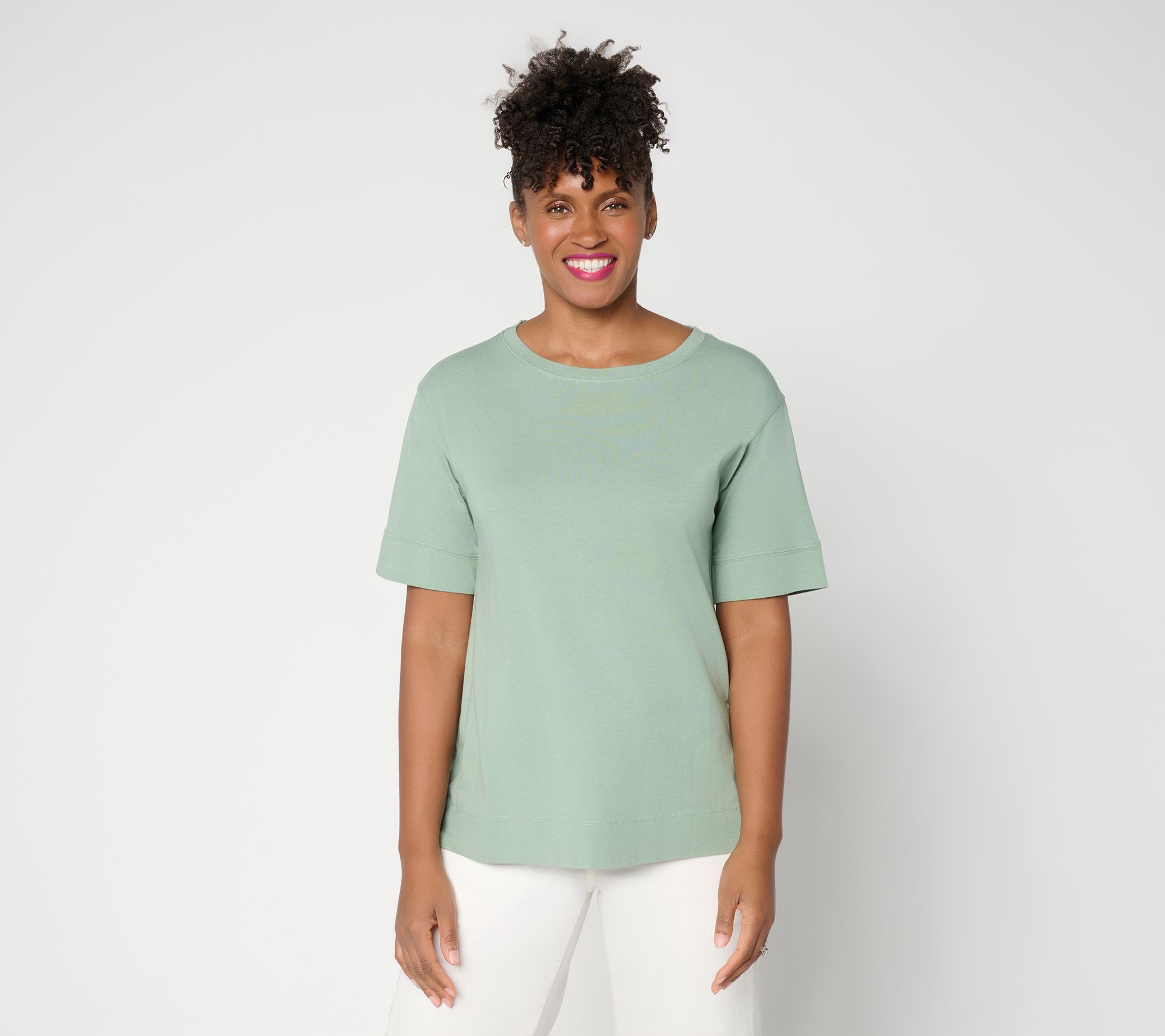 LOGO Principles by Lori Goldstein Elbow Sleeve Tee