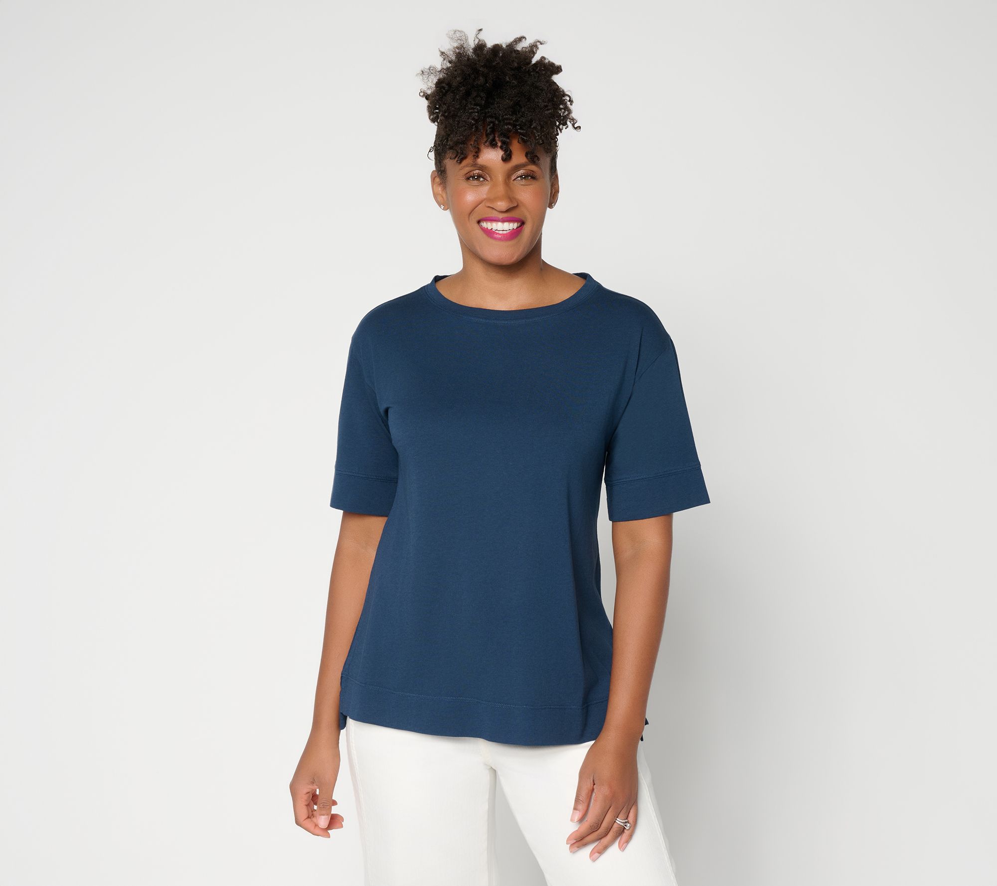 LOGO Principles by Lori Goldstein Elbow Sleeve Tee