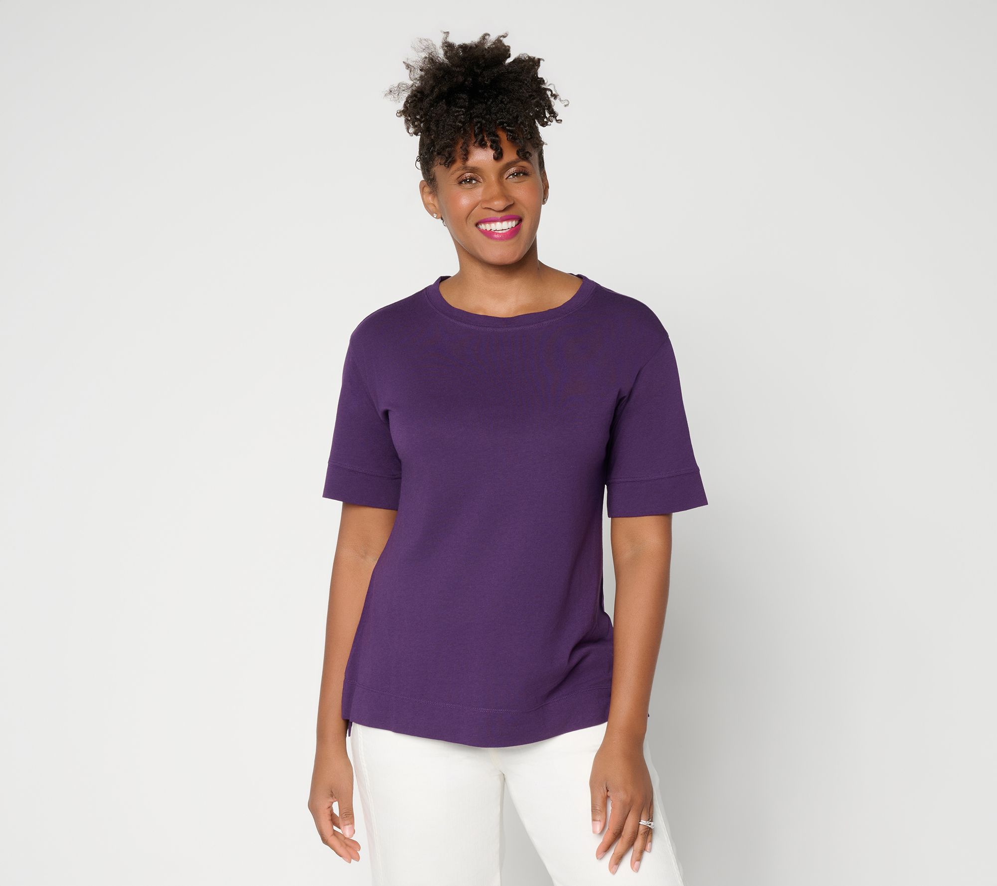 LOGO Principles by Lori Goldstein Elbow Sleeve Tee
