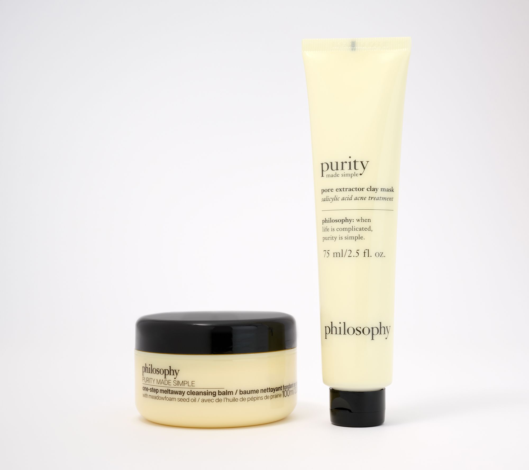 philosophy 2.5oz clay mask & 3.3oz purity balm set