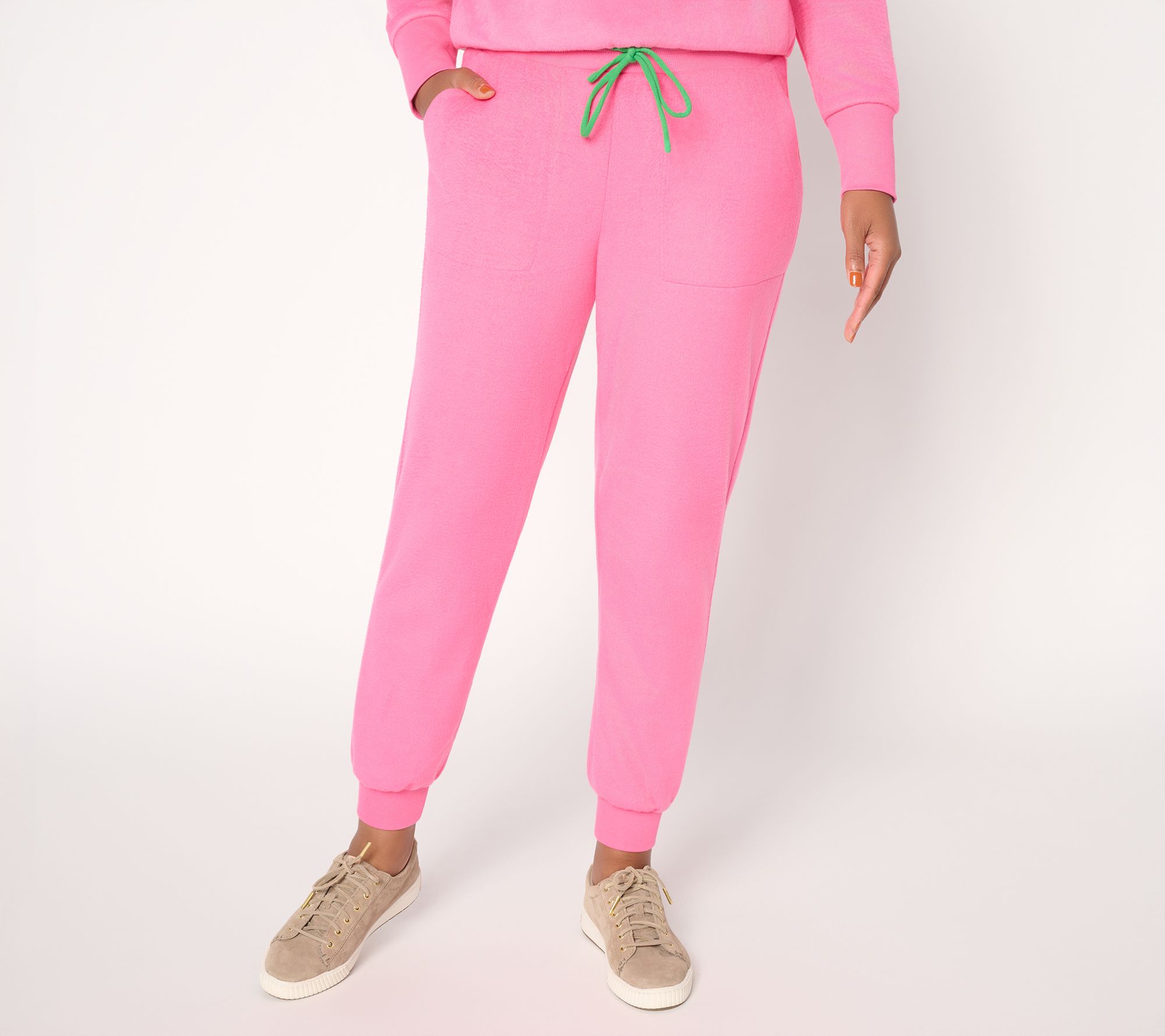 "As Is" Mally Roncal Regular Cozy Plush Ankle Length Joggers