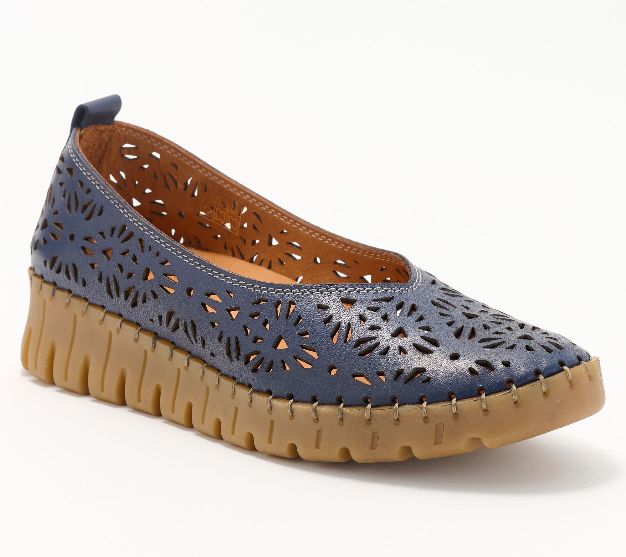 Spring Step Leather Perforated Slip-Ons - Carosa