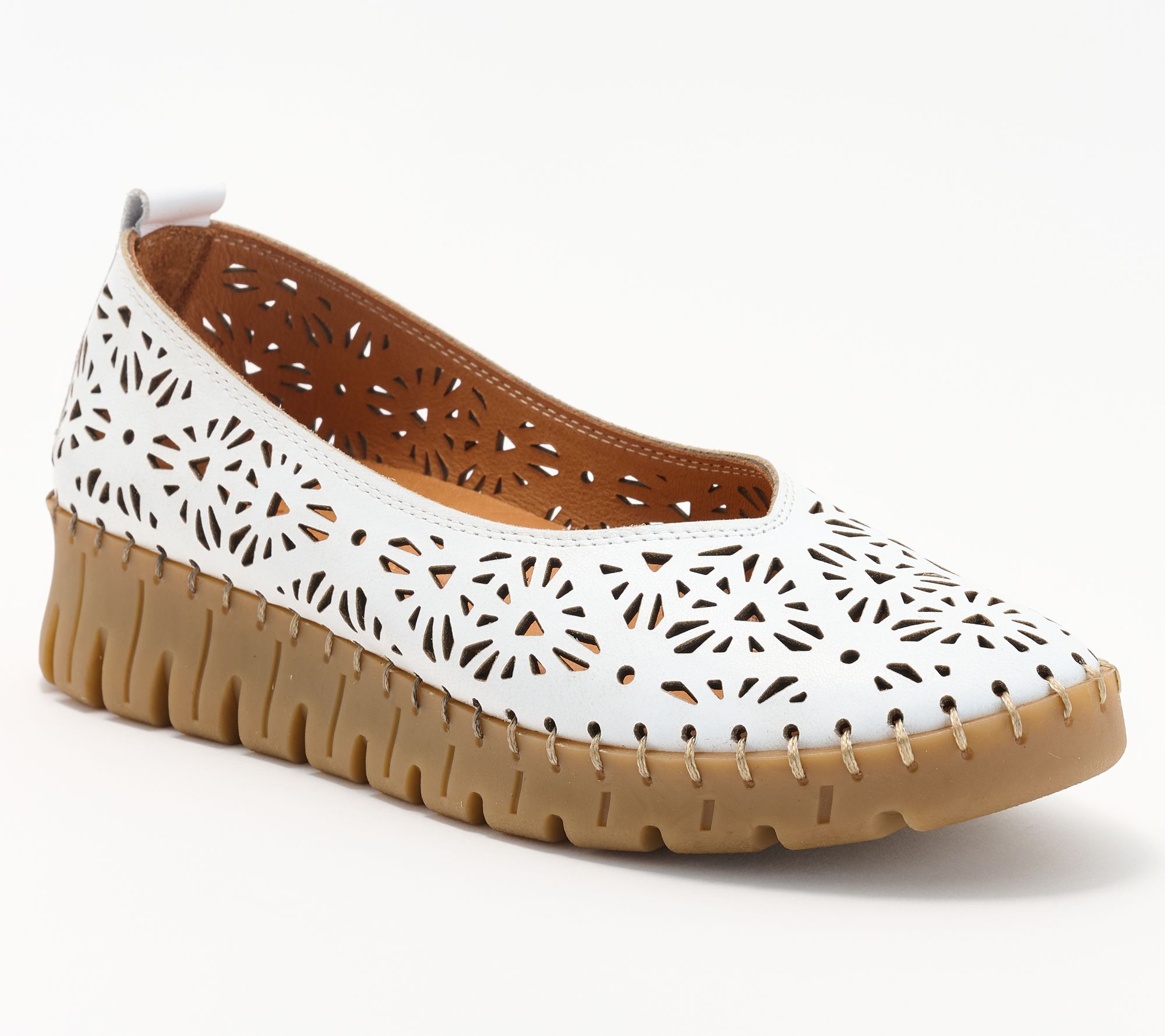 Spring Step Leather Perforated Slip-Ons - Carosa