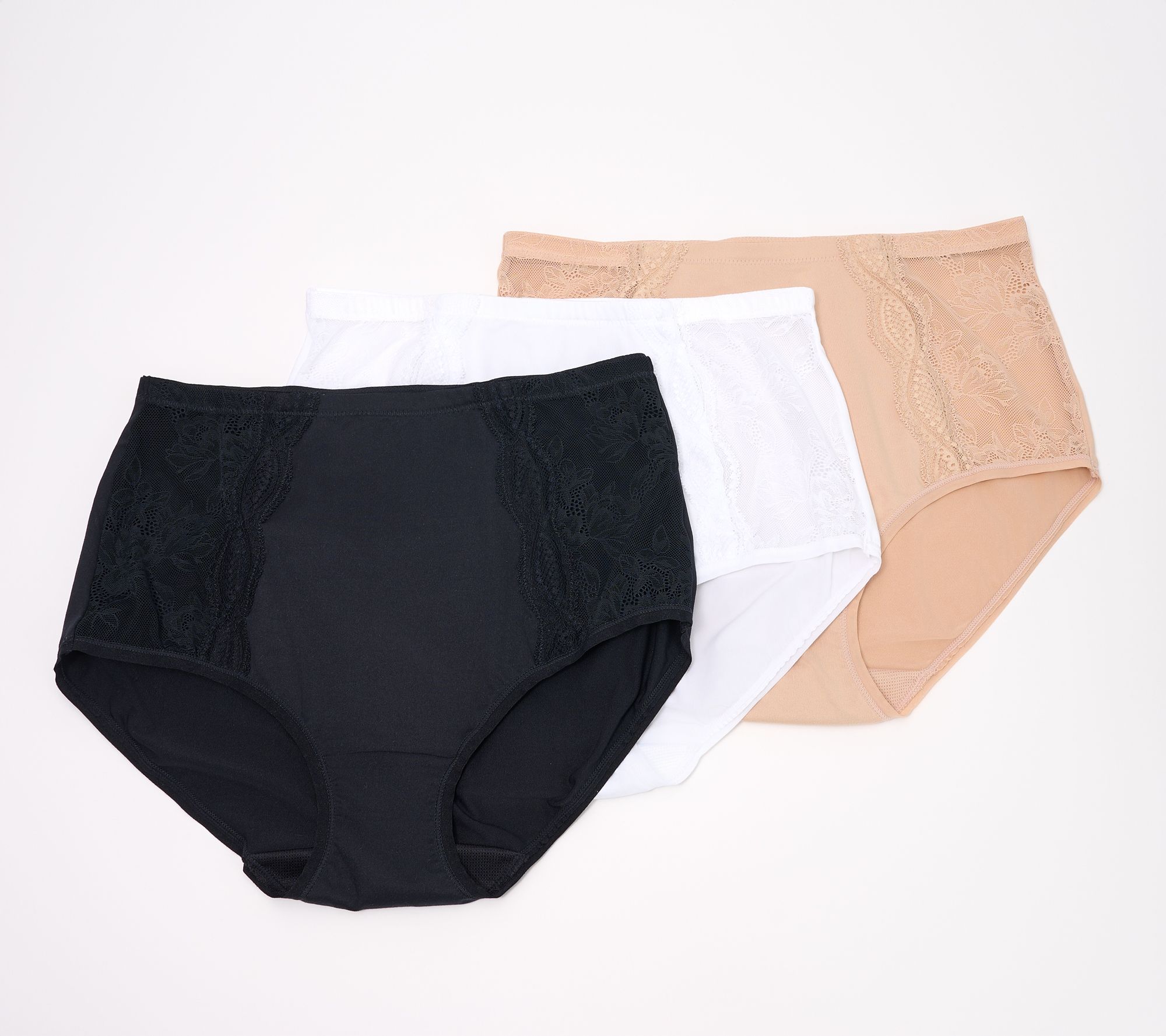 Breezies Light Lace Full Brief Panty Set of 3
