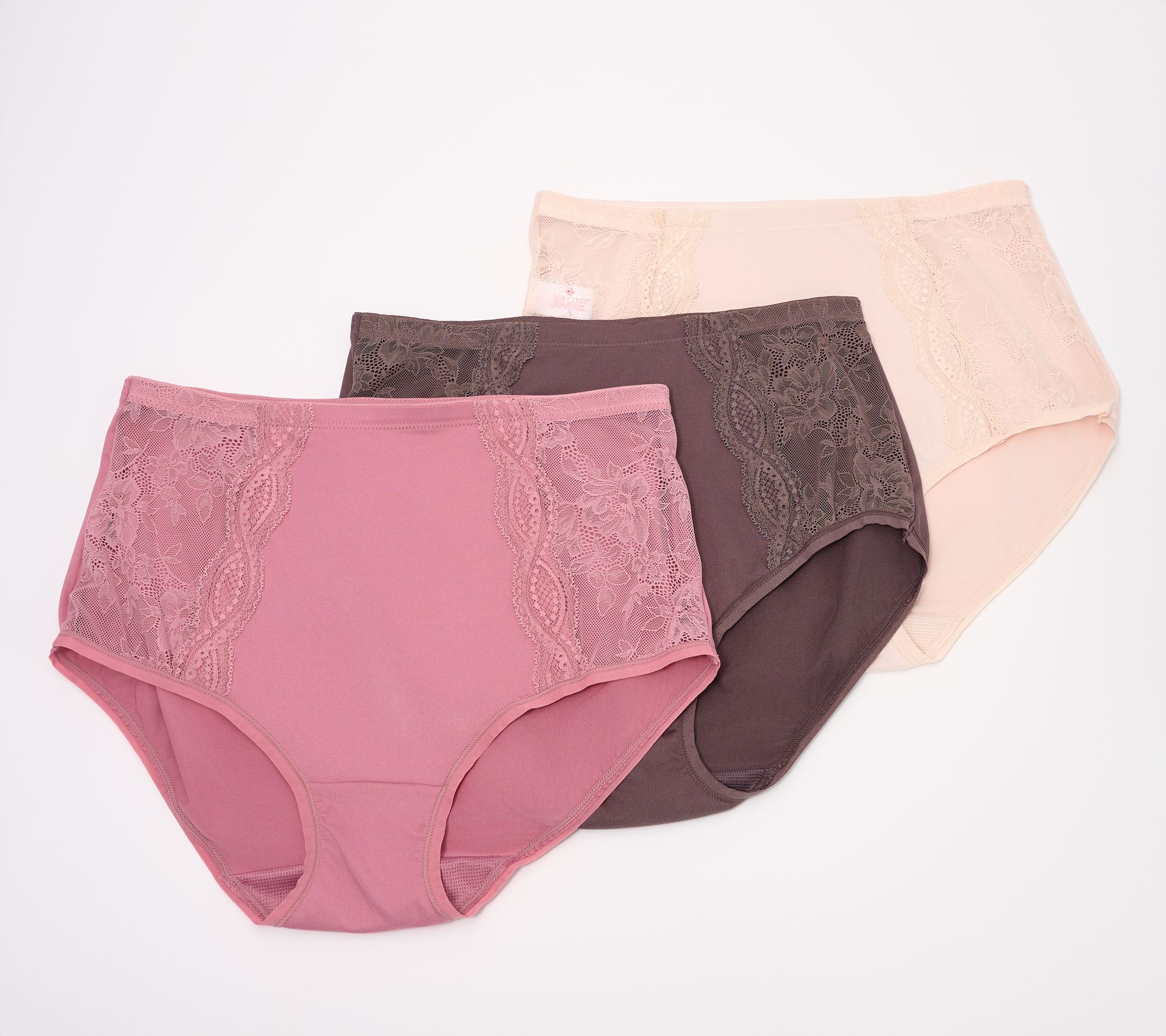 Breezies Light Lace Full Brief Panty Set of 3