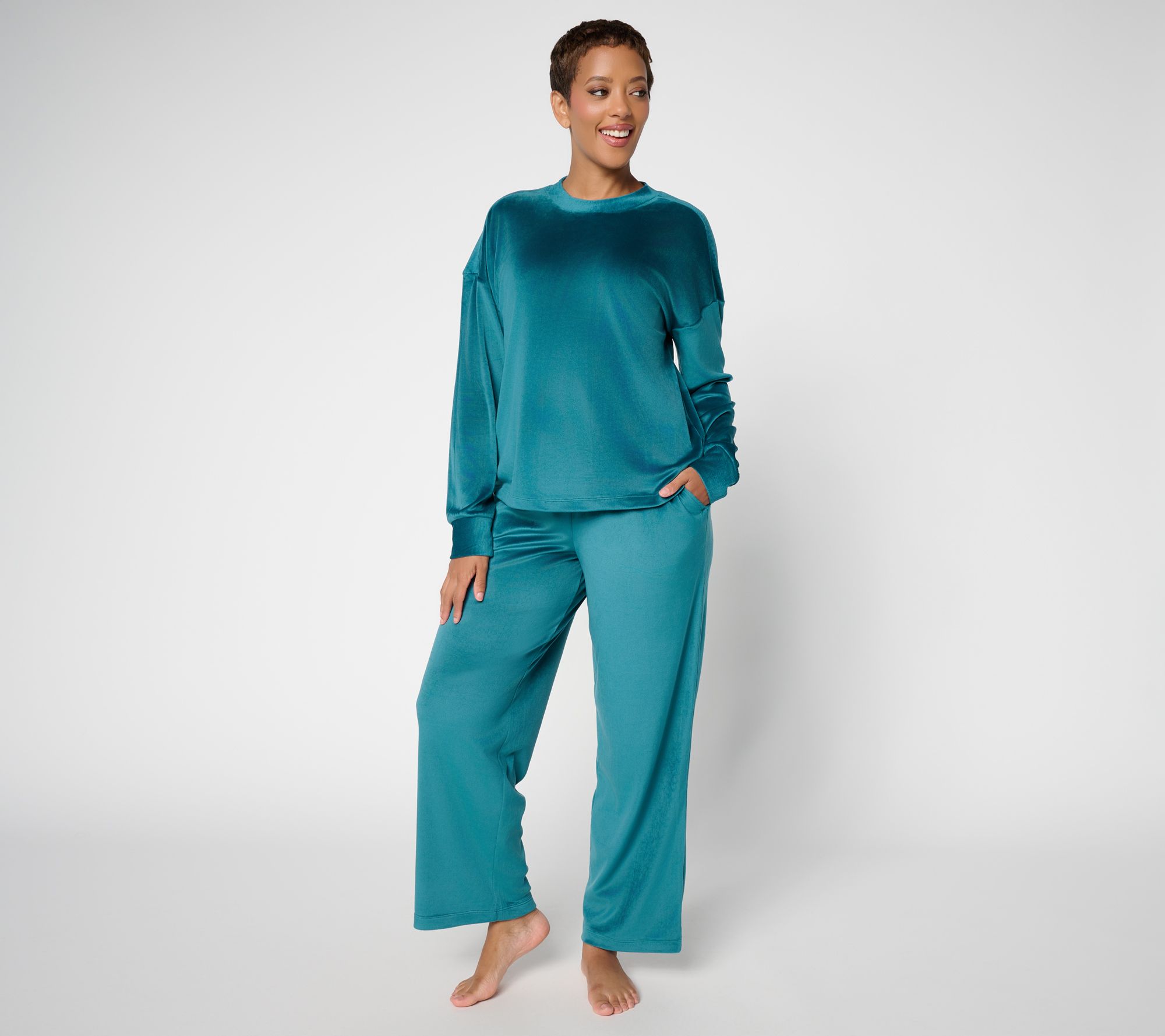 Carole Hochman 2pc Pullover & Wide Leg Pant Lounge Set