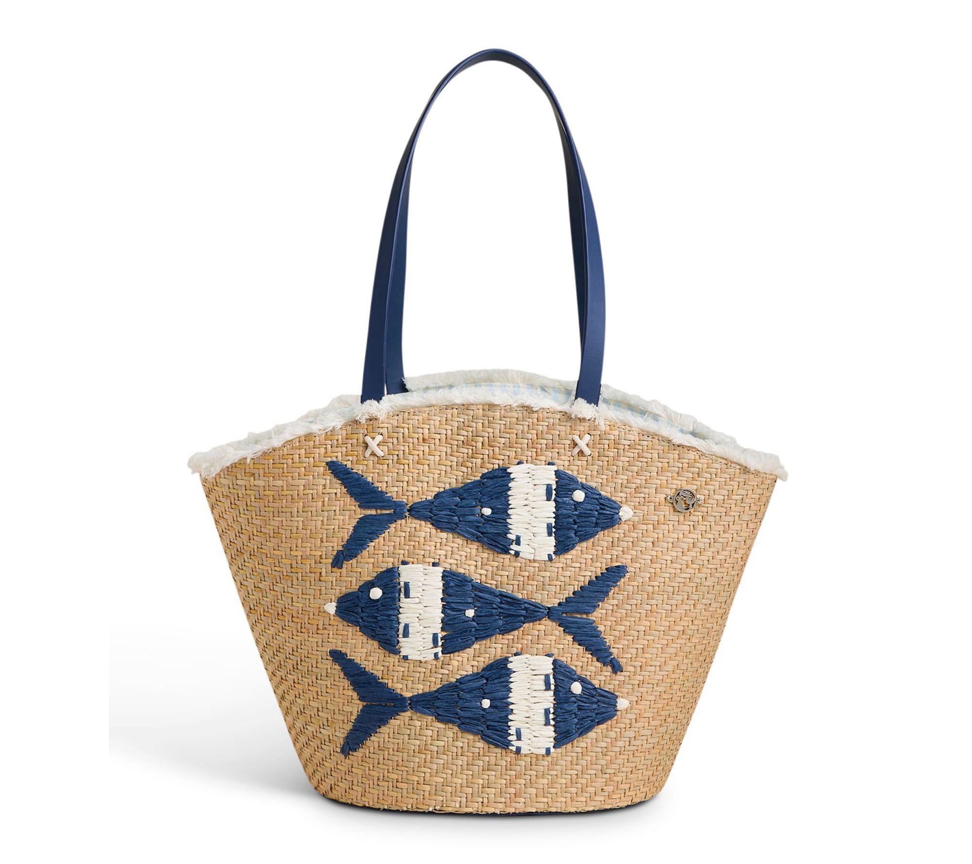 Spartina 449 Straw Fringe Tote Flagler Resort Fish