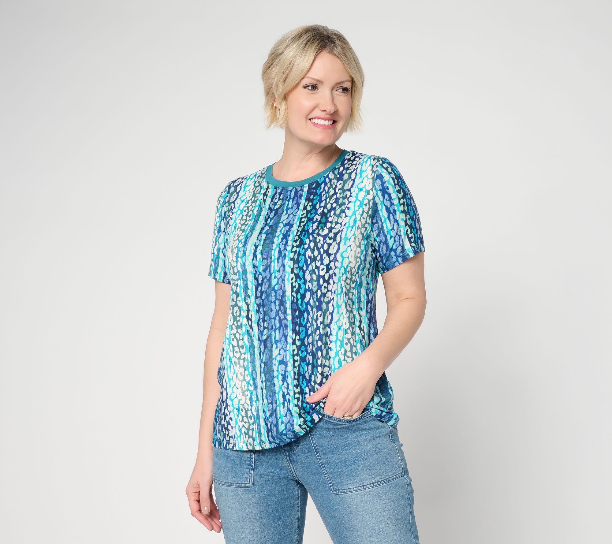 "As Is" LOGO by Lori Goldstein Rayon 230 Printed Ringer Tee