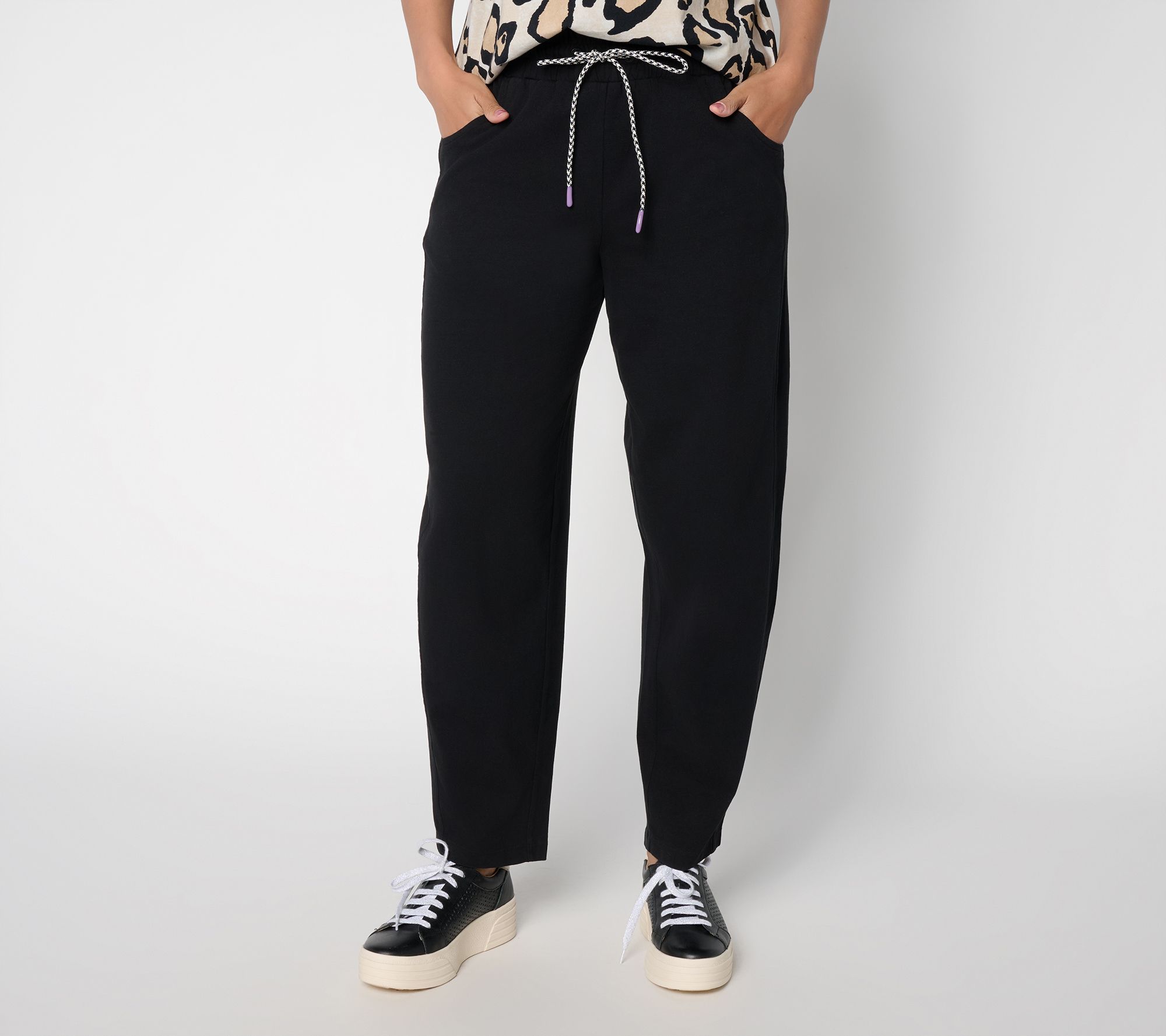"As Is" Revive by Aimee Kestenberg Barrel Leg Knit Pull On Pants