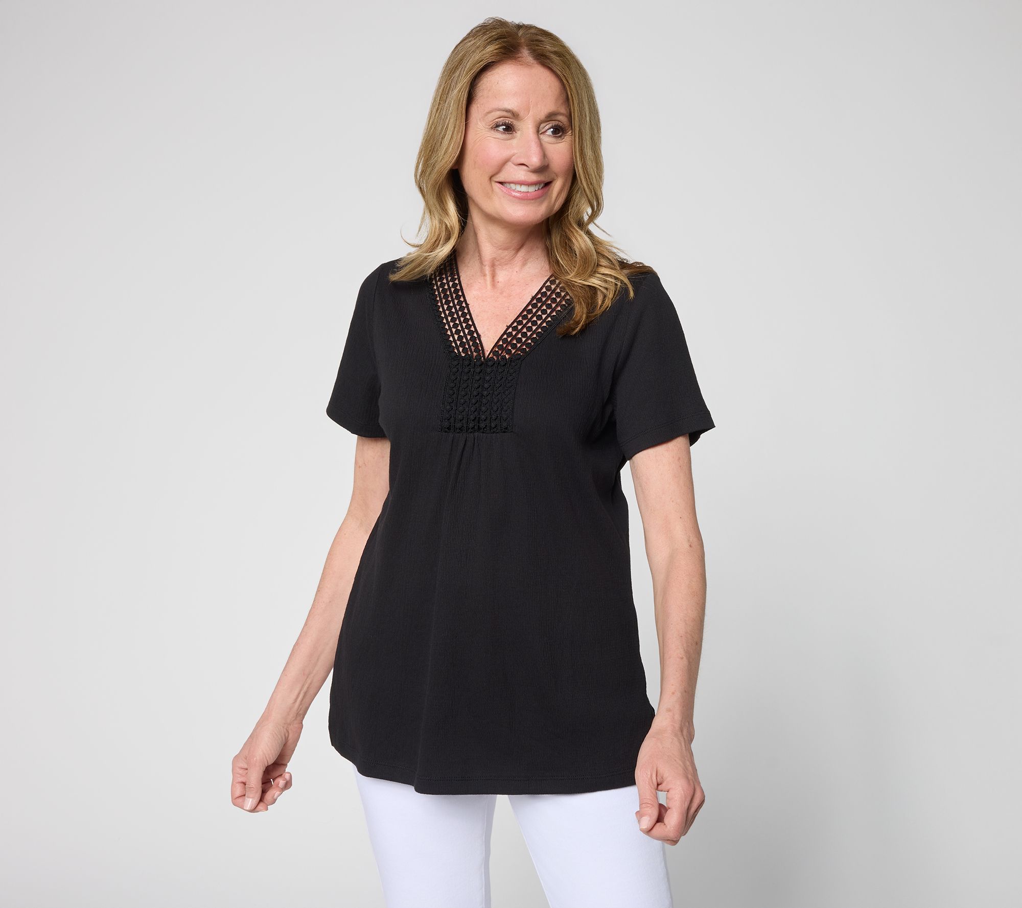 "As Is" Belle by Kim Gravel Packabelle Slay the Vacay Dot Trim Top
