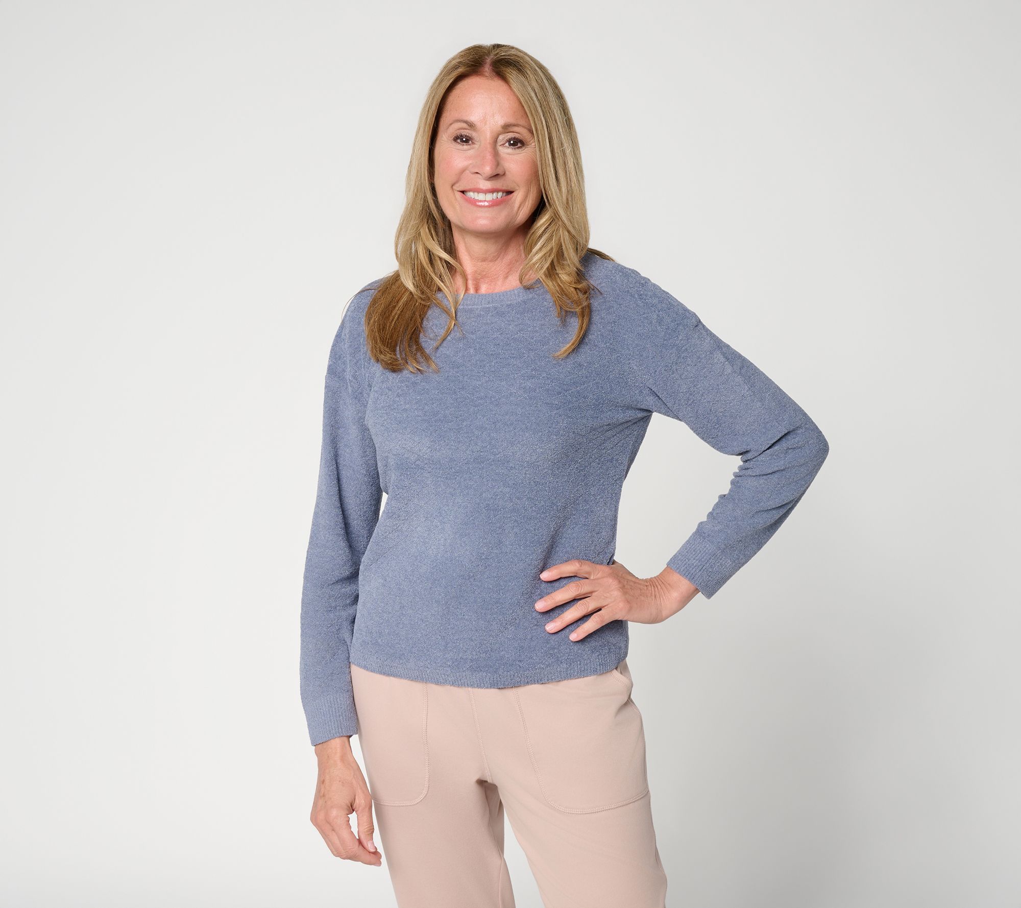 "As Is" Barefoot Dreams CozyChic Ultra Lite Diamond Quilt Pullover