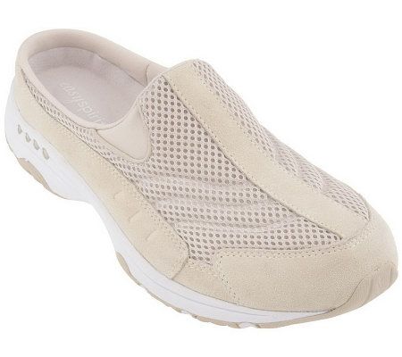 Easy Spirit Traveltime Leather & Mesh Slip-on Athletic Mules - Page 1 ...