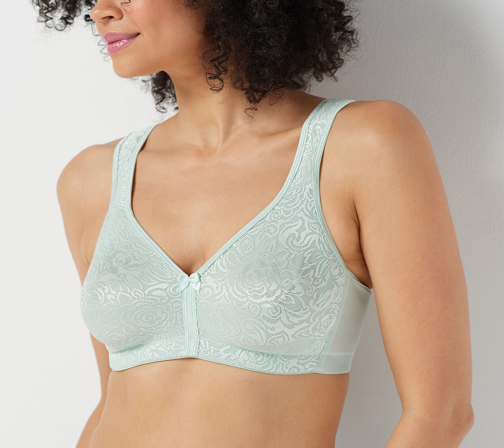 "As Is" Breezies Wild Rose Seamless Wirefree Support Bra
