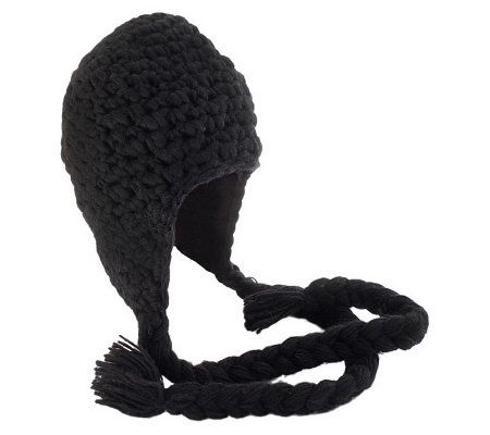 Chunky Knit Earflap Hat - Winter Hat with Flaps and Faux Fur Pom Pom –  nirvannadesigns
