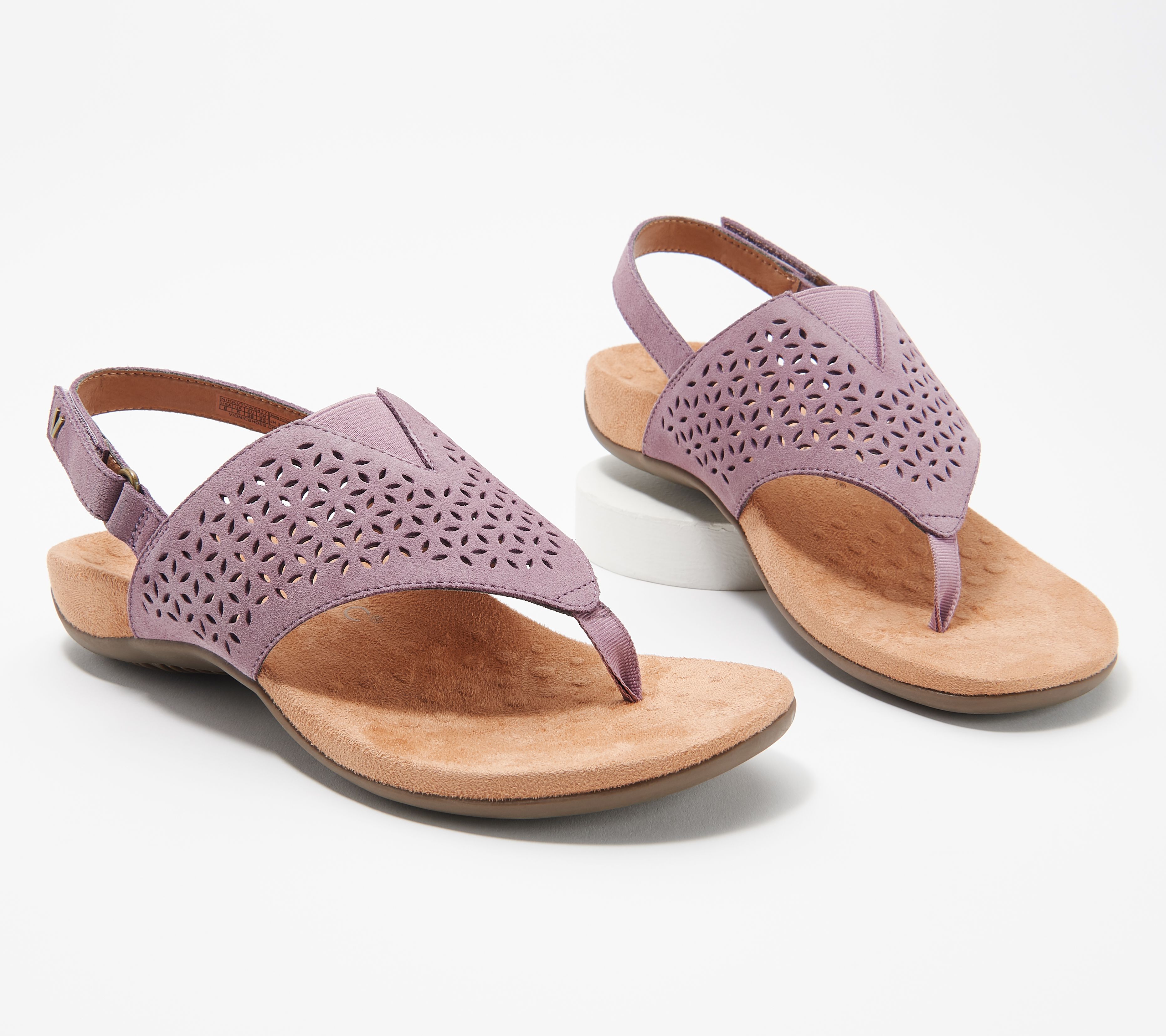 Vionic Perforated T-Strap Sandals 